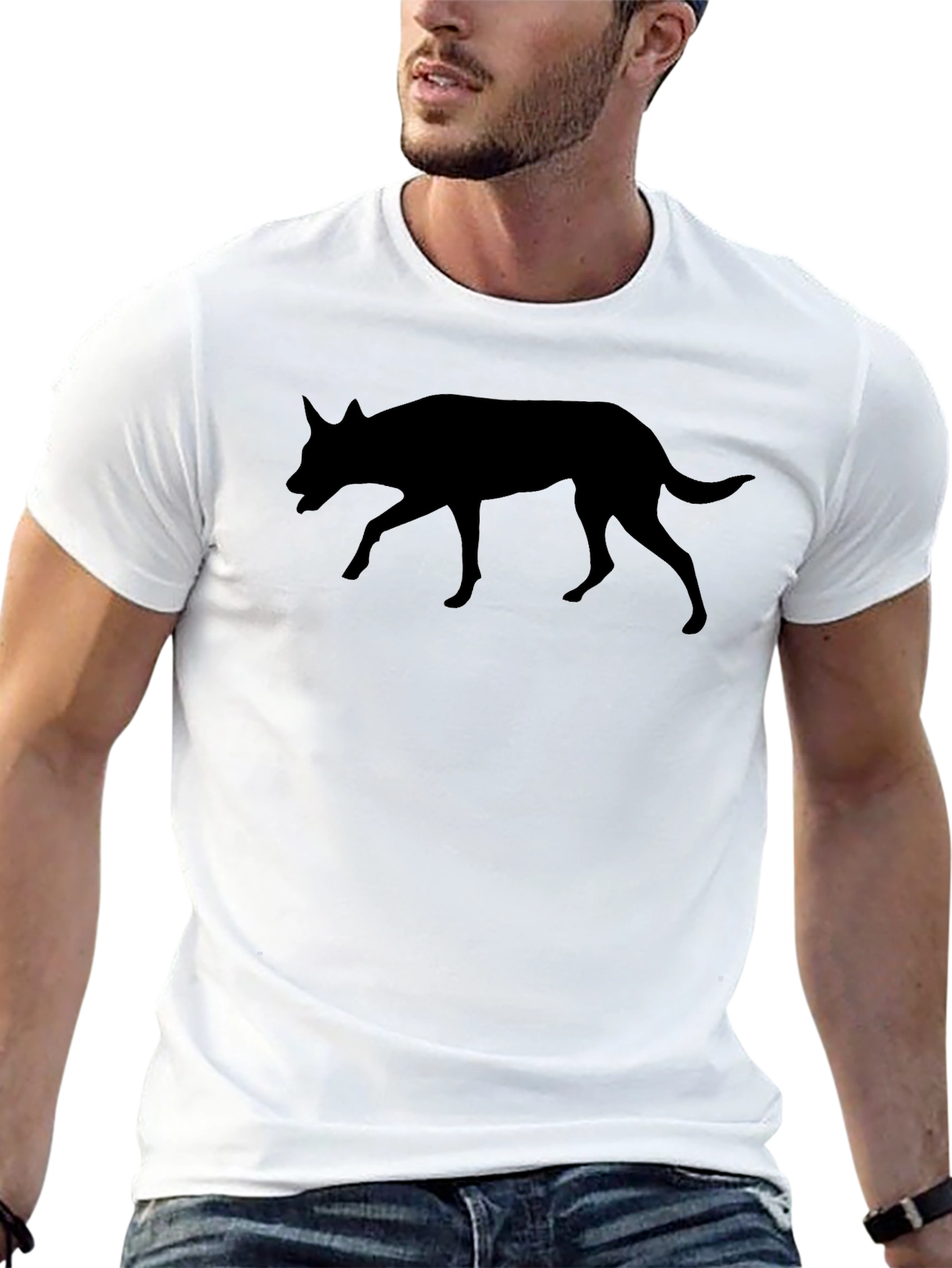 Black Dog Silhouette Graphic Tee - Unisex Casual Shirt