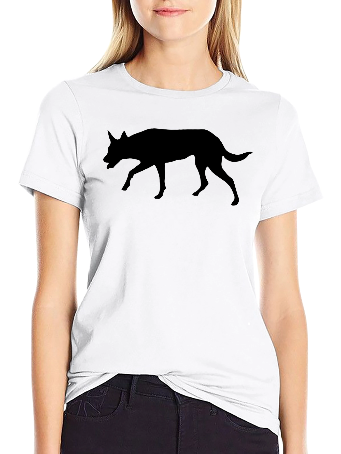 Black Dog Silhouette Graphic Tee - Unisex Casual Shirt