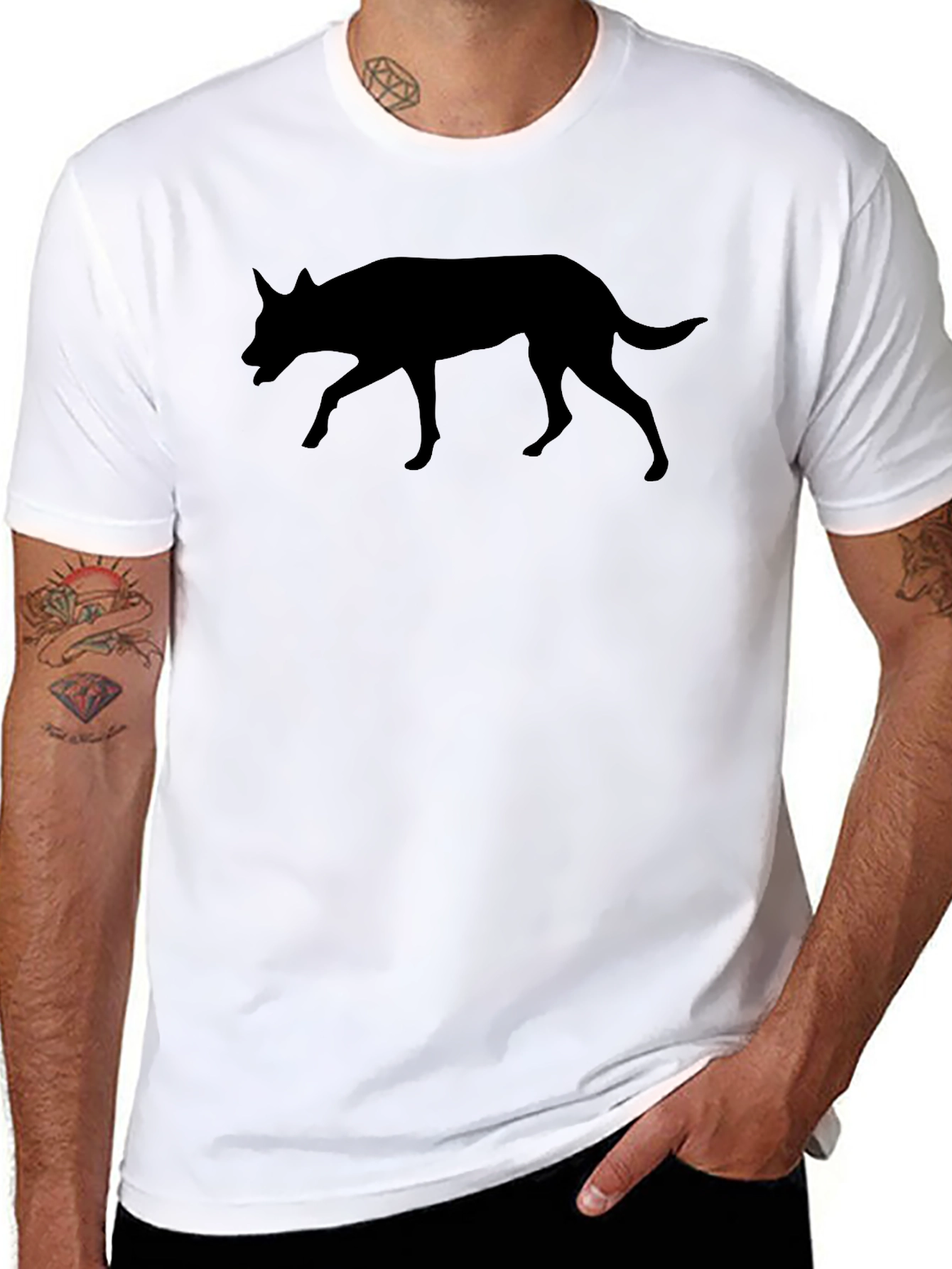 Black Dog Silhouette Graphic Tee - Unisex Casual Shirt