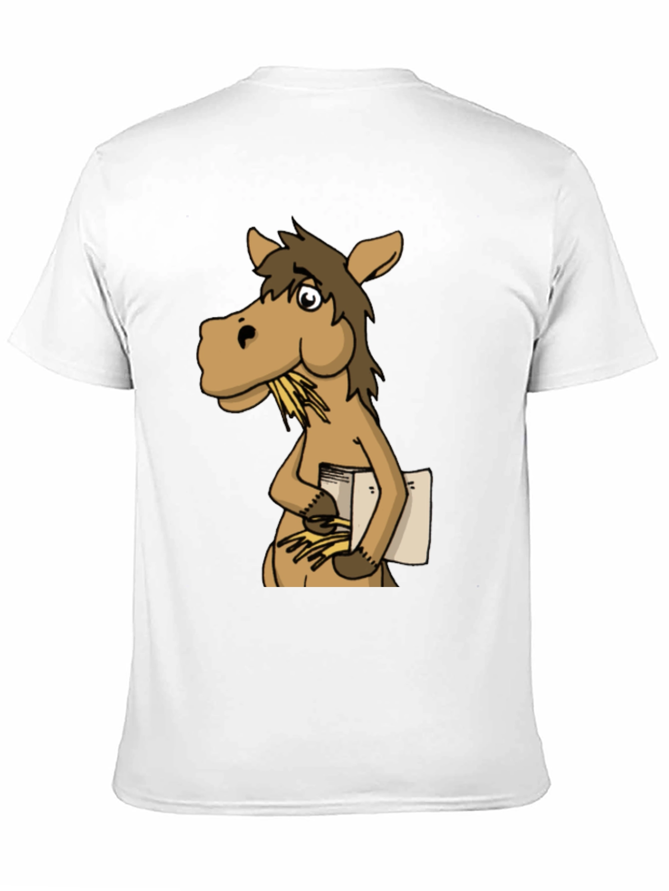 Funny Horse Reading Book Black T-Shirt