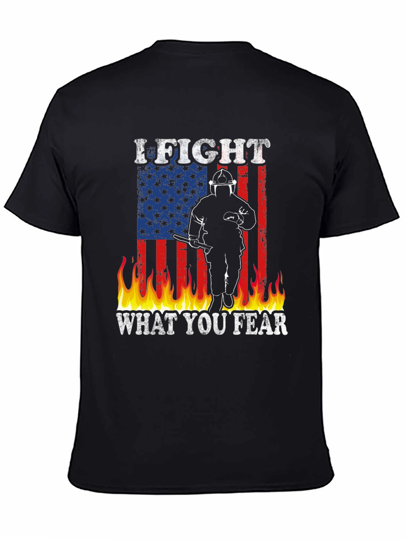 Firefighter American Flag Graphic T-Shirt