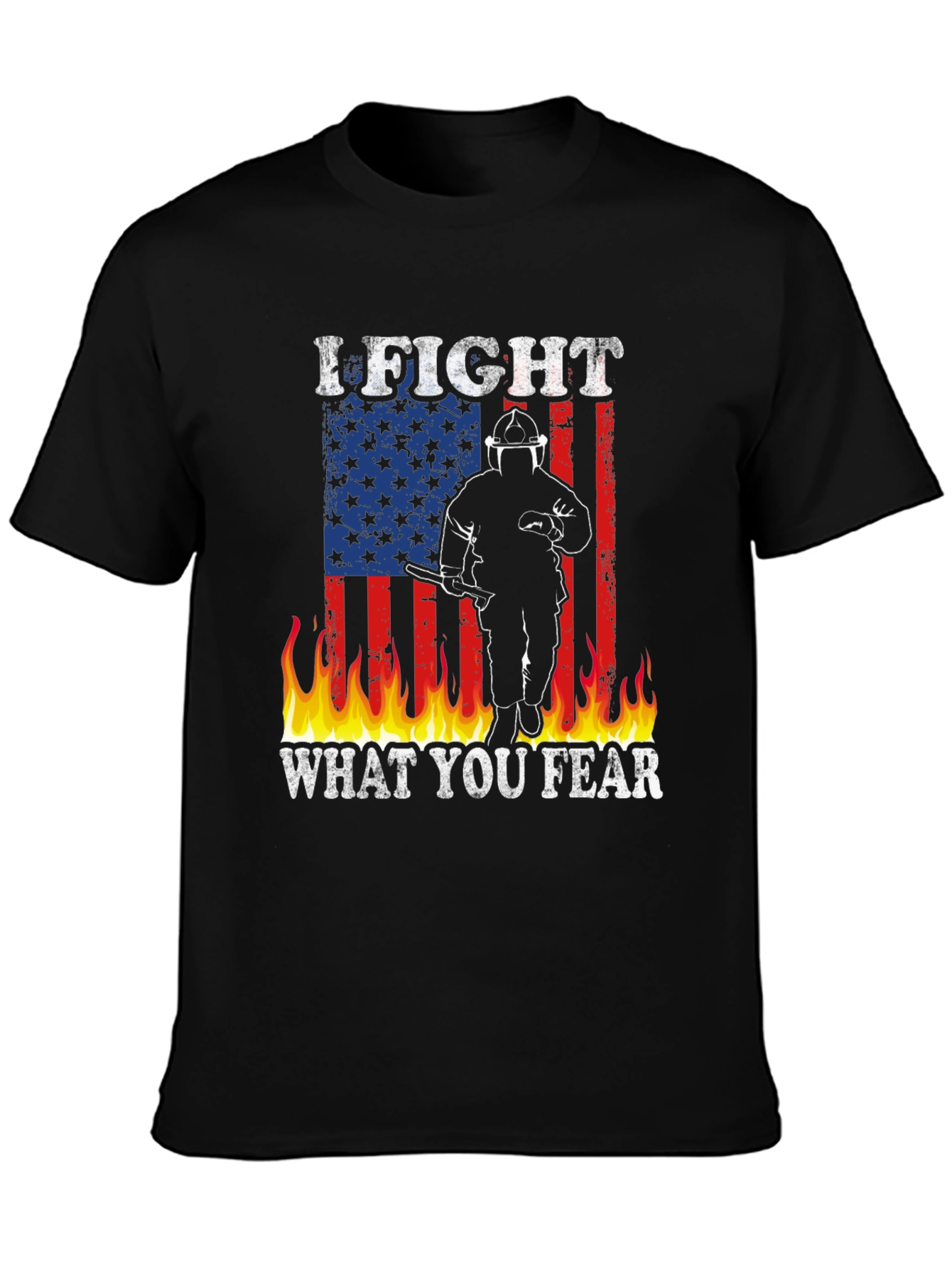 Firefighter American Flag Graphic T-Shirt
