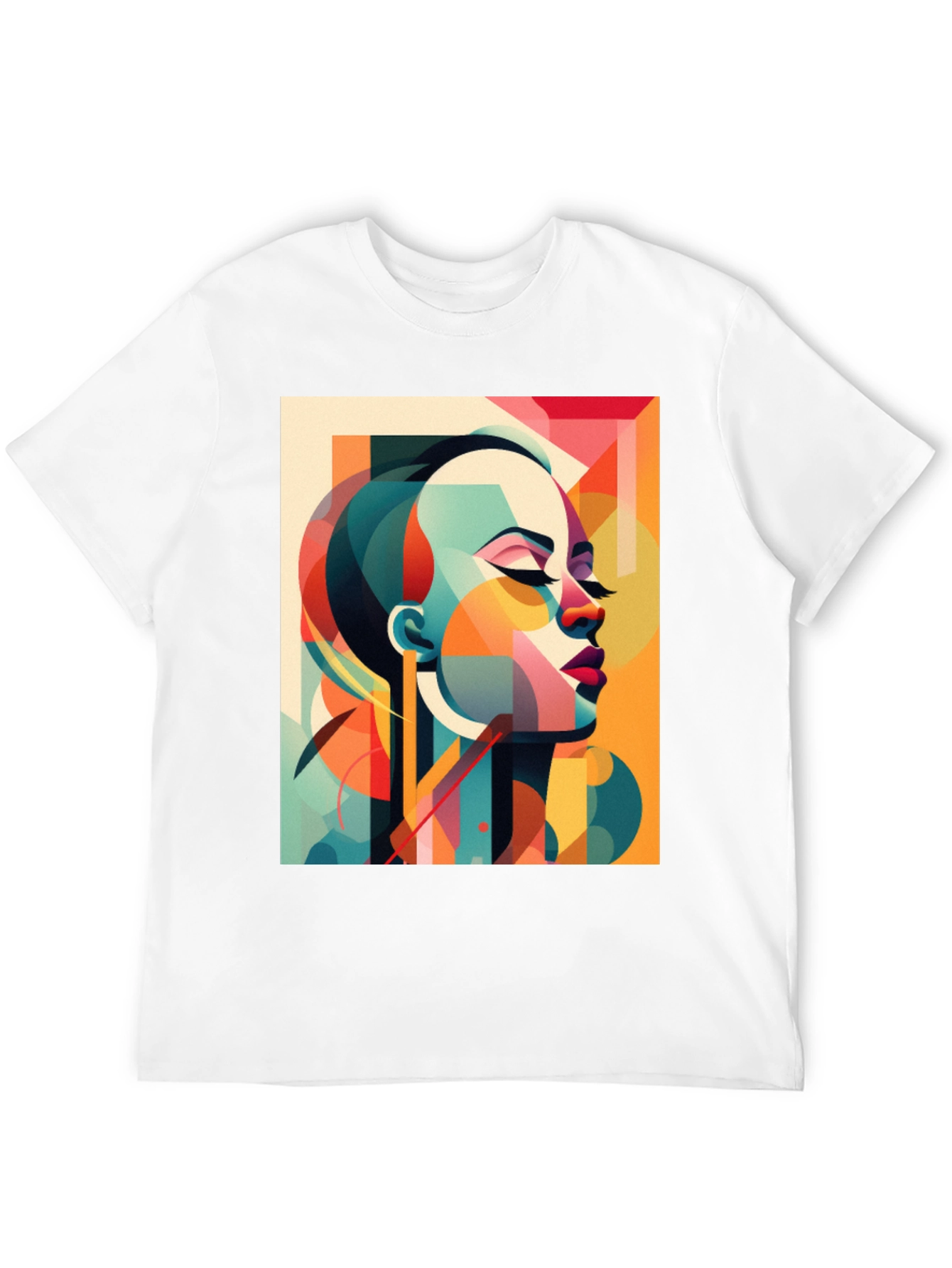 Abstract Woman Graphic Tee - Modern Art Shirt