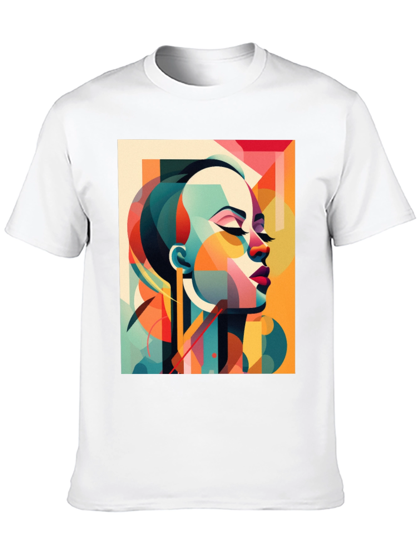 Abstract Woman Graphic Tee - Modern Art Shirt