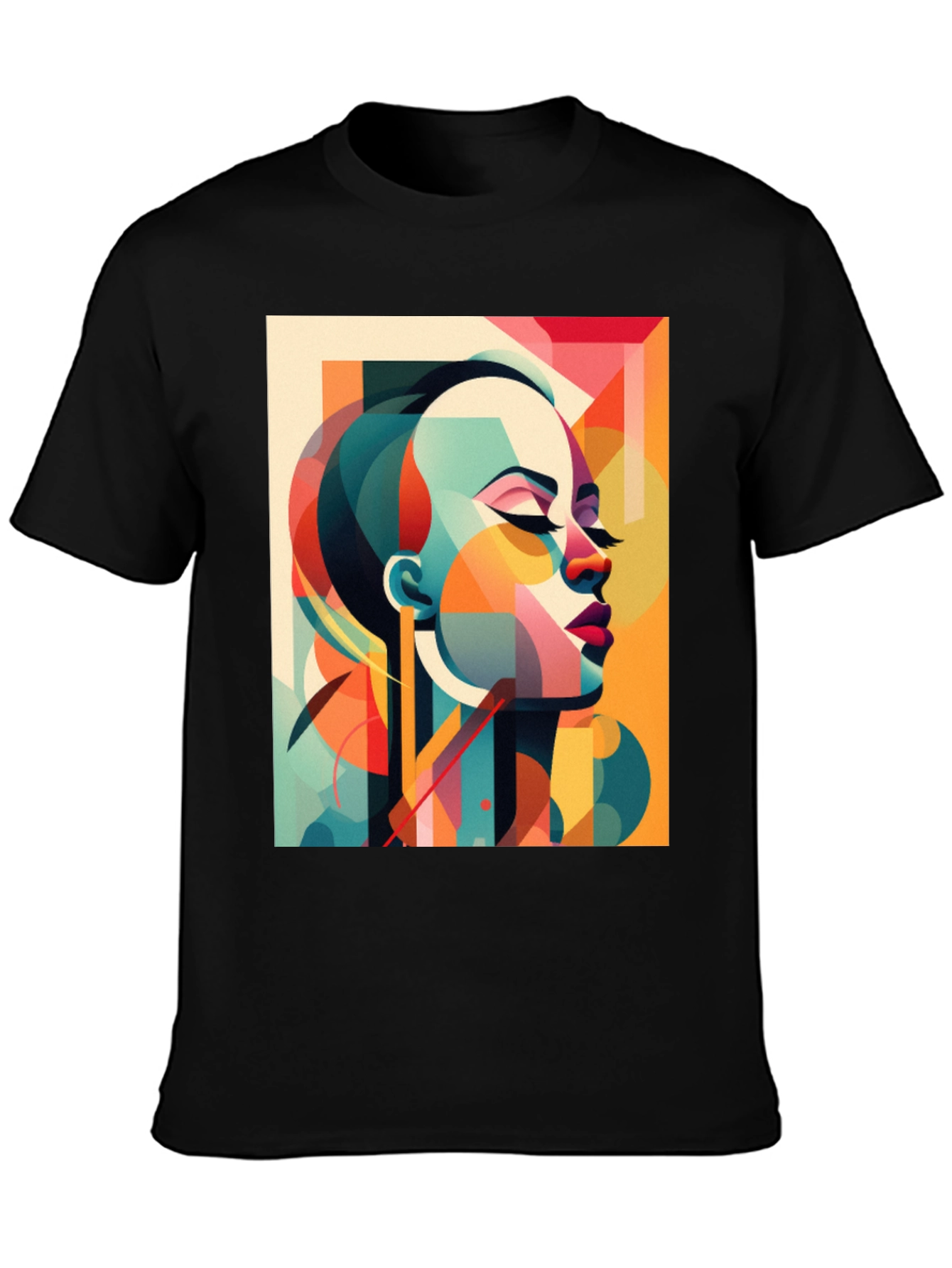 Abstract Woman Graphic Tee - Modern Art Shirt
