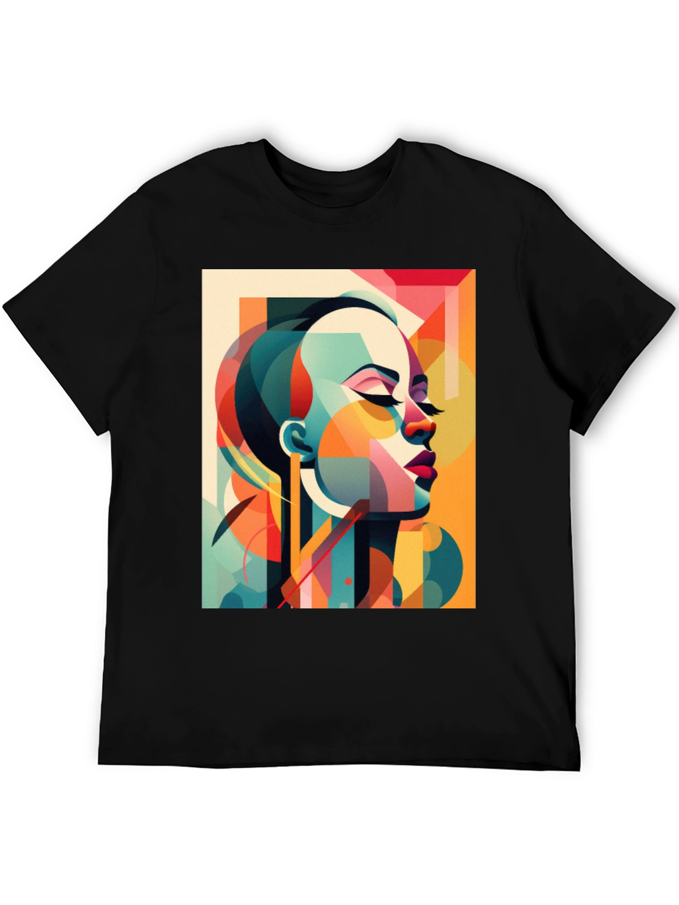 Abstract Woman Graphic Tee - Modern Art Shirt