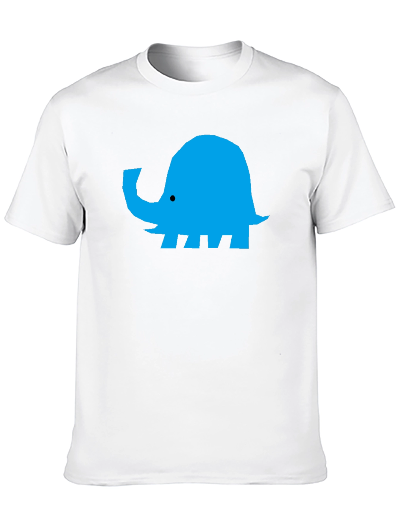 Blue Elephant Graphic Black T-Shirt