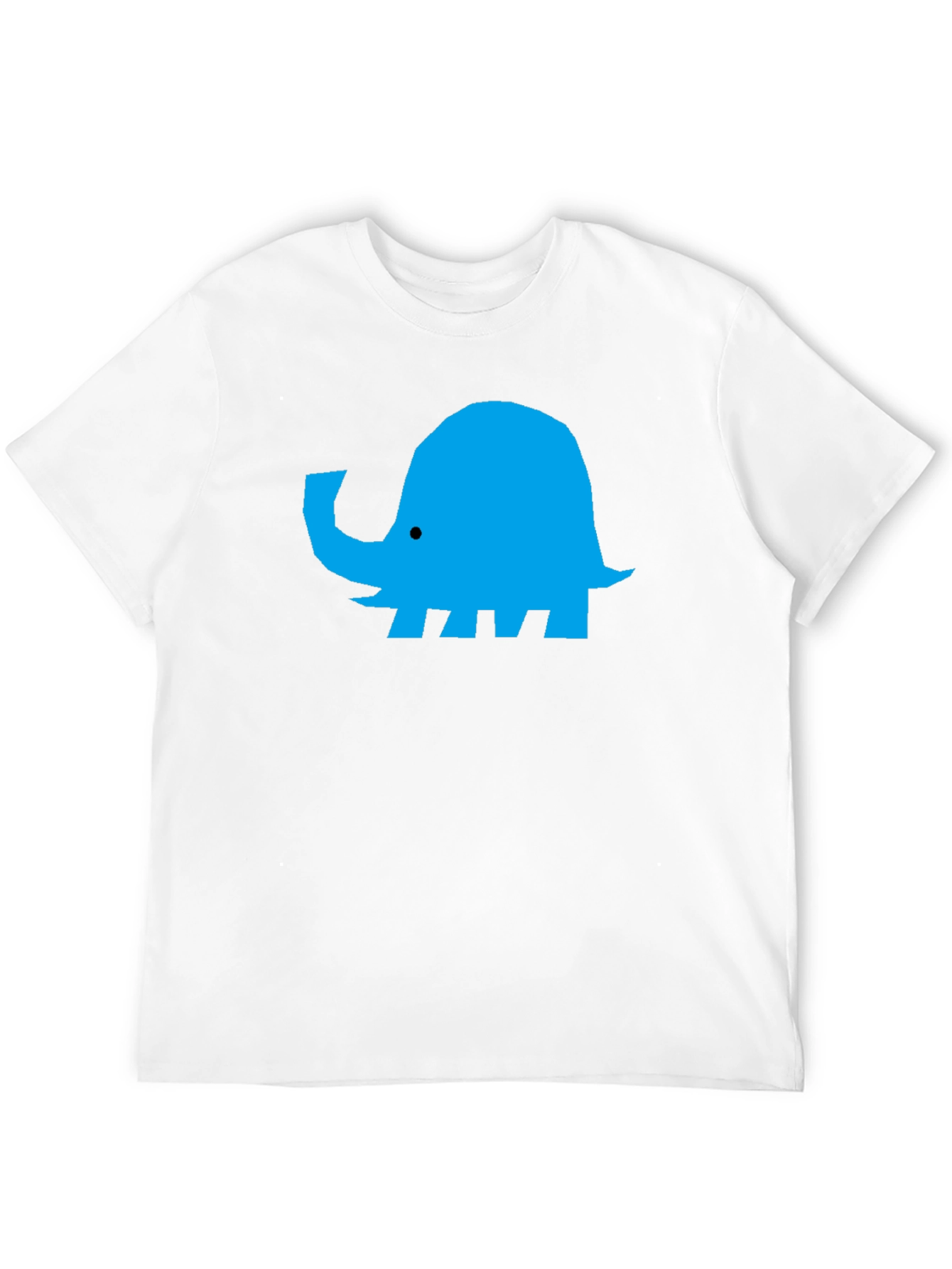 Blue Elephant Graphic Black T-Shirt