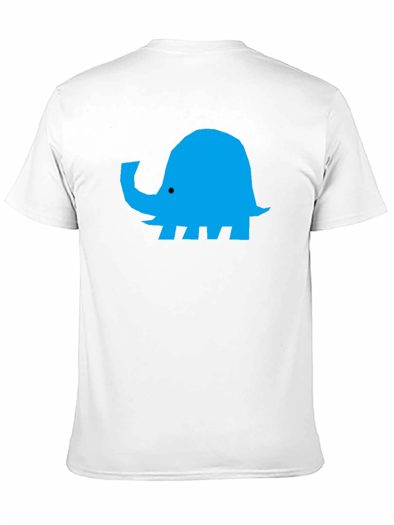 Blue Elephant Graphic Black T-Shirt