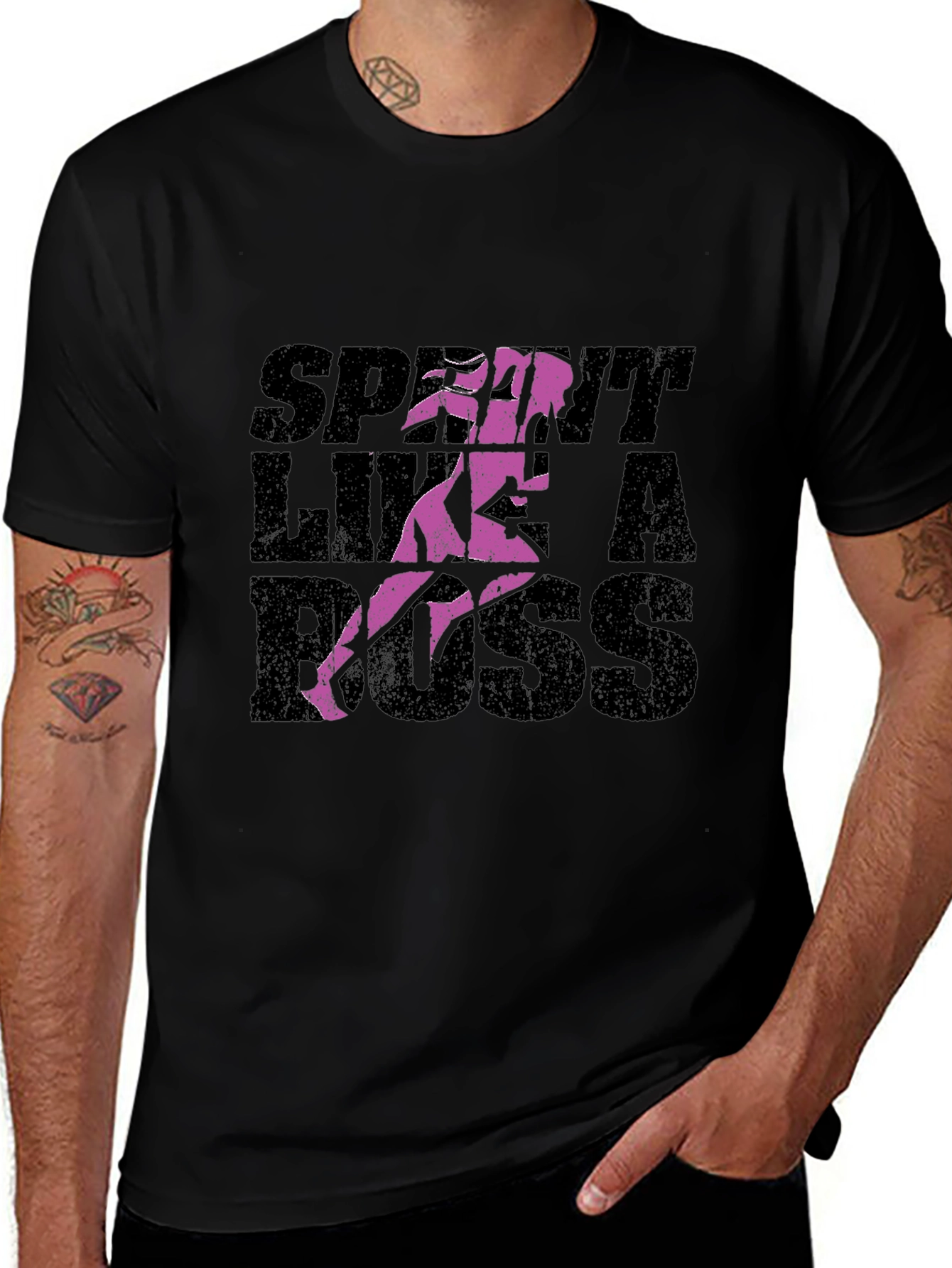 Sprint Like a Boss Graphic T-Shirt - Black