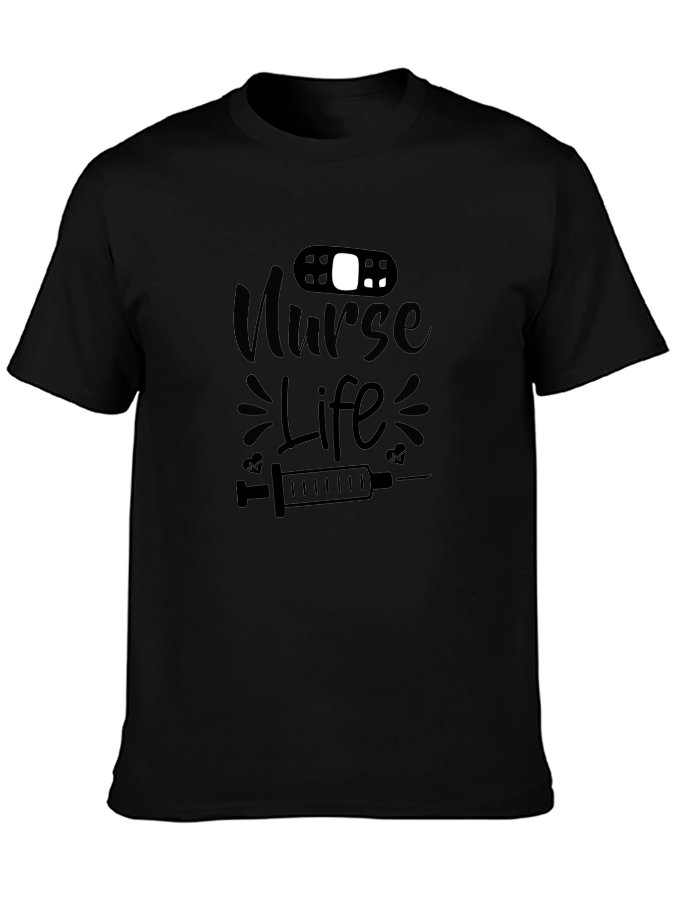Nurse Life Graphic T-Shirt - Black Cotton Tee