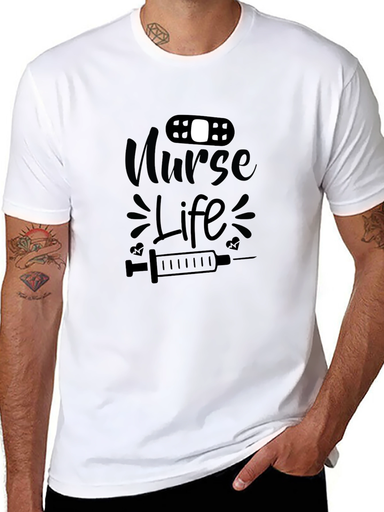Nurse Life Graphic T-Shirt - Black Cotton Tee