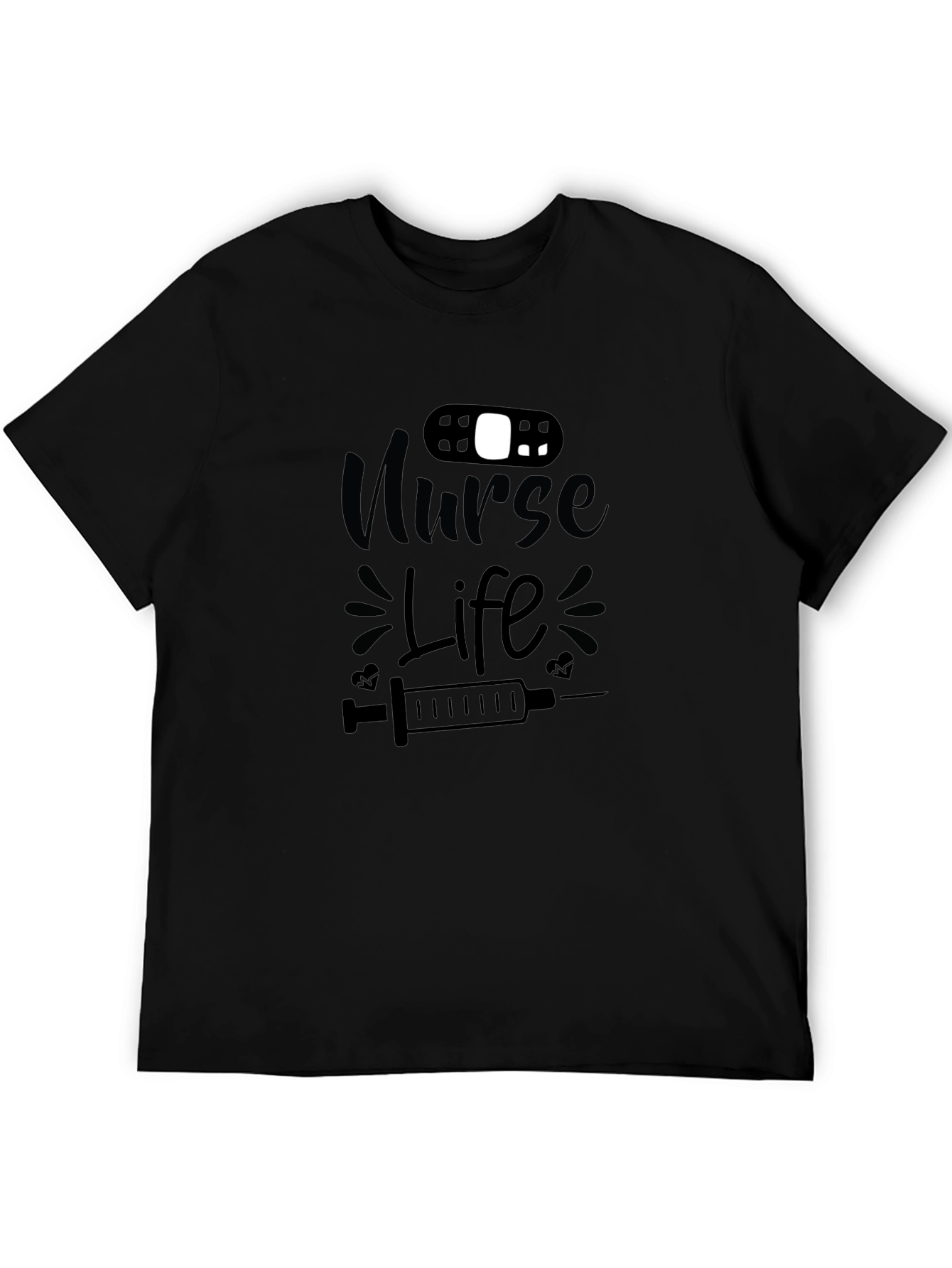 Nurse Life Graphic T-Shirt - Black Cotton Tee