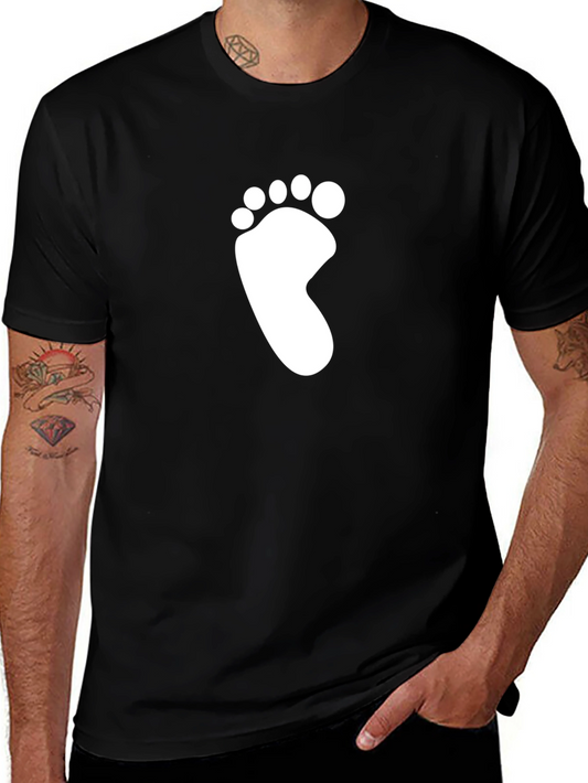 Footprint Graphic Tee - Black Cotton Comfort