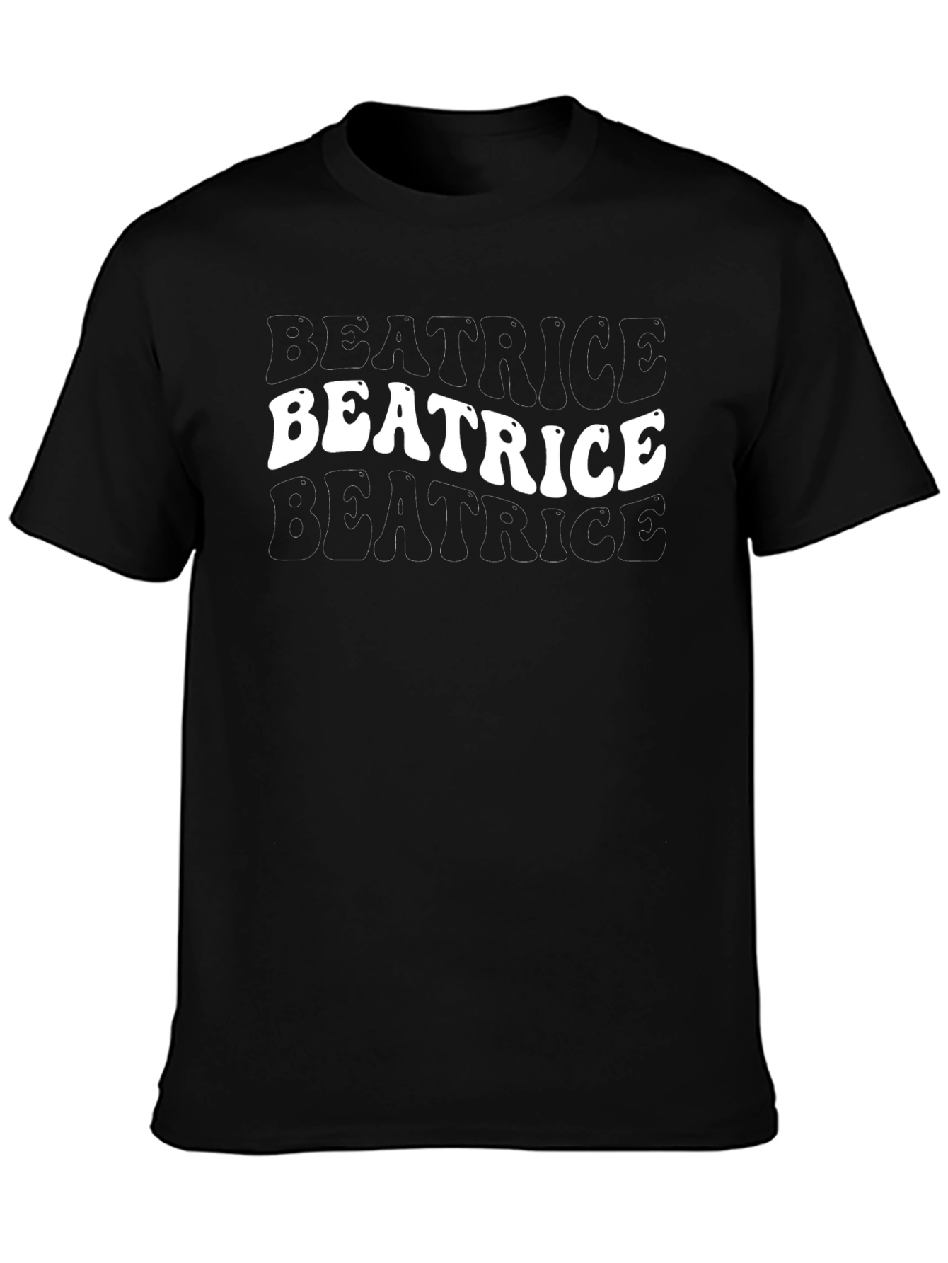 Beatrice Black T-Shirt - Trendy Graphic Tee