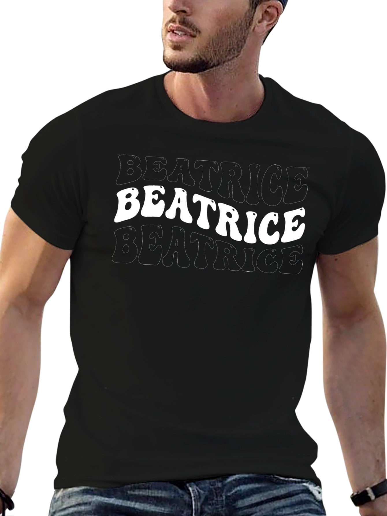 Beatrice Black T-Shirt - Trendy Graphic Tee