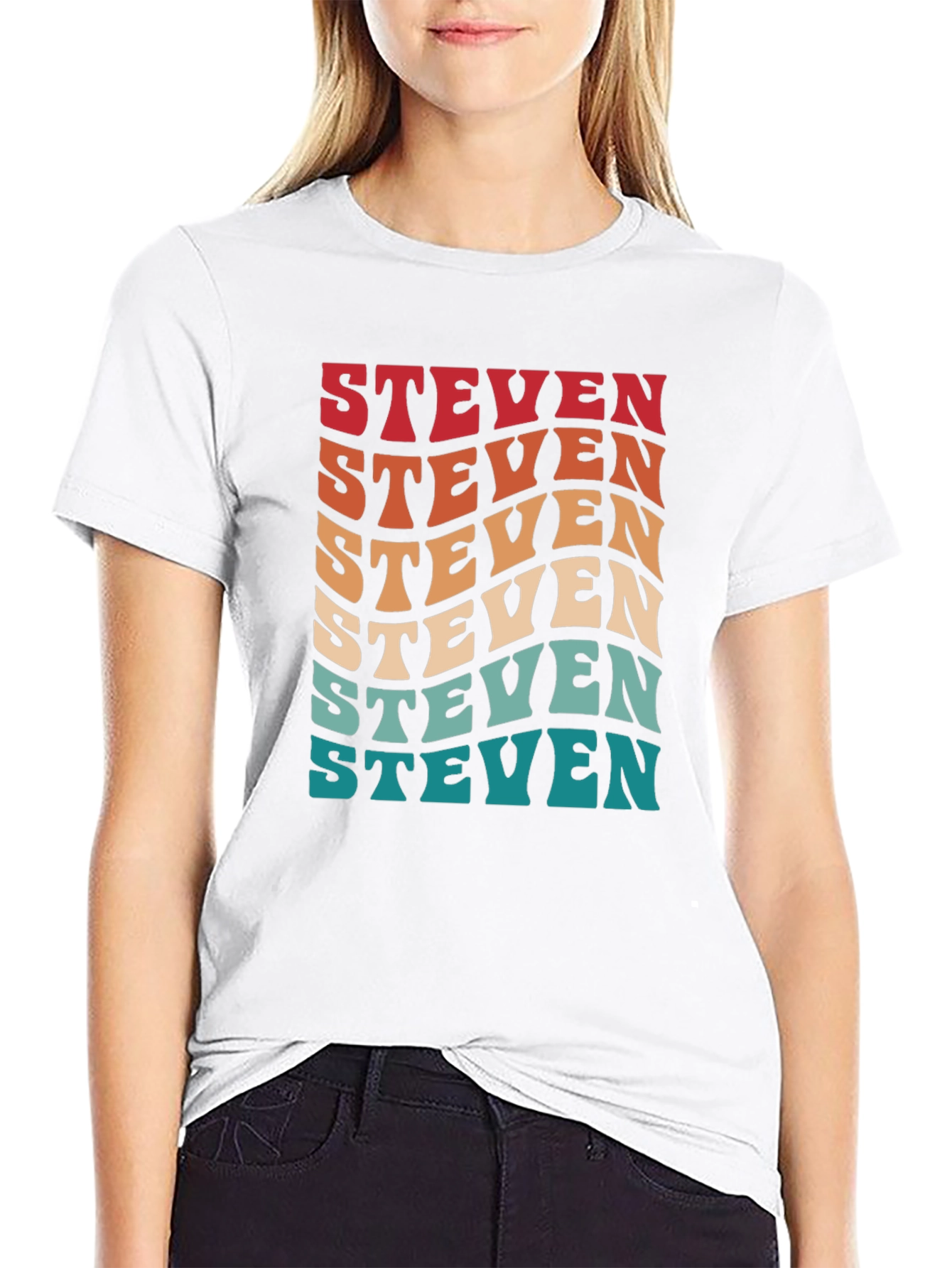 Retro Steven T-Shirt - Personalized Name Tee