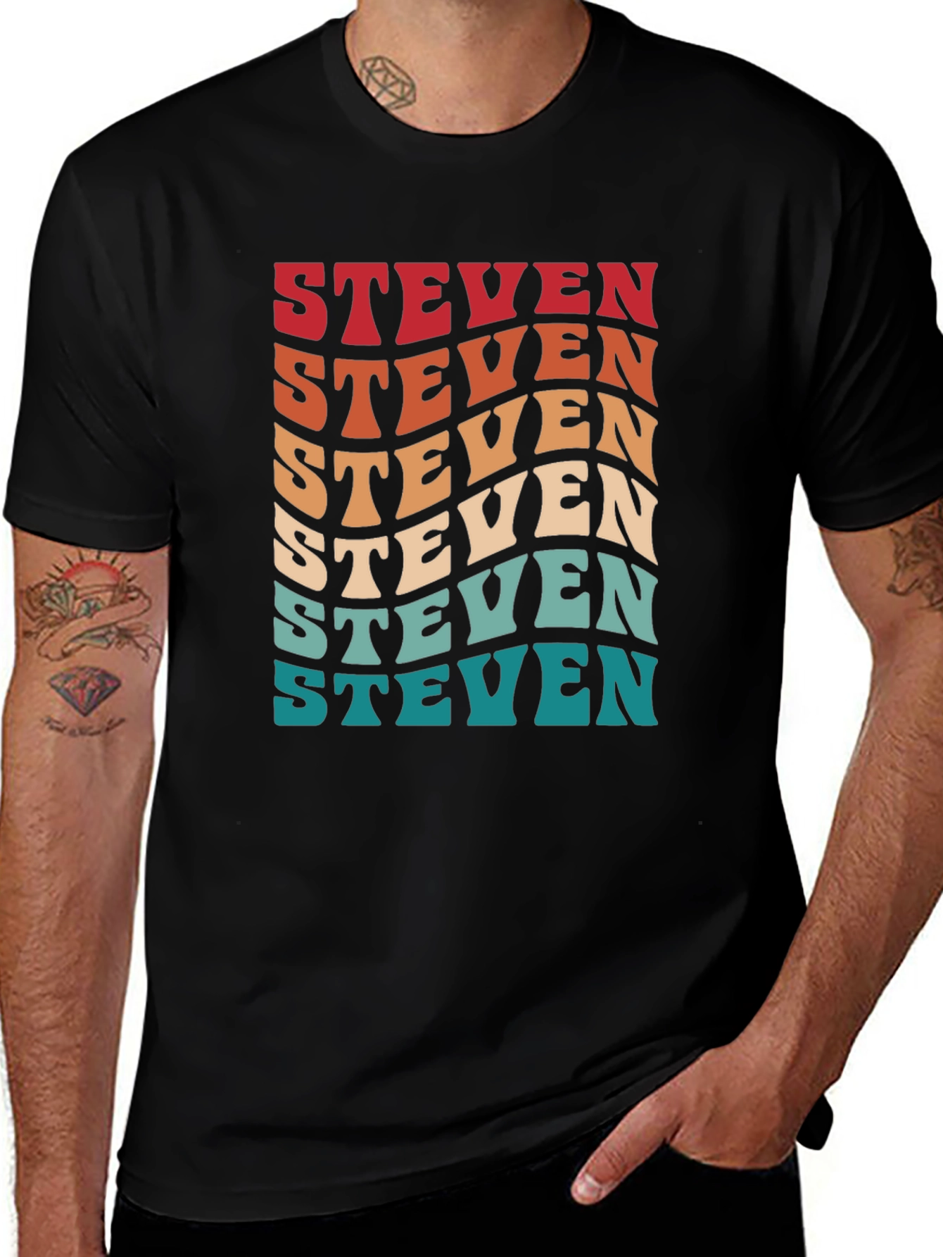Retro Steven T-Shirt - Personalized Name Tee