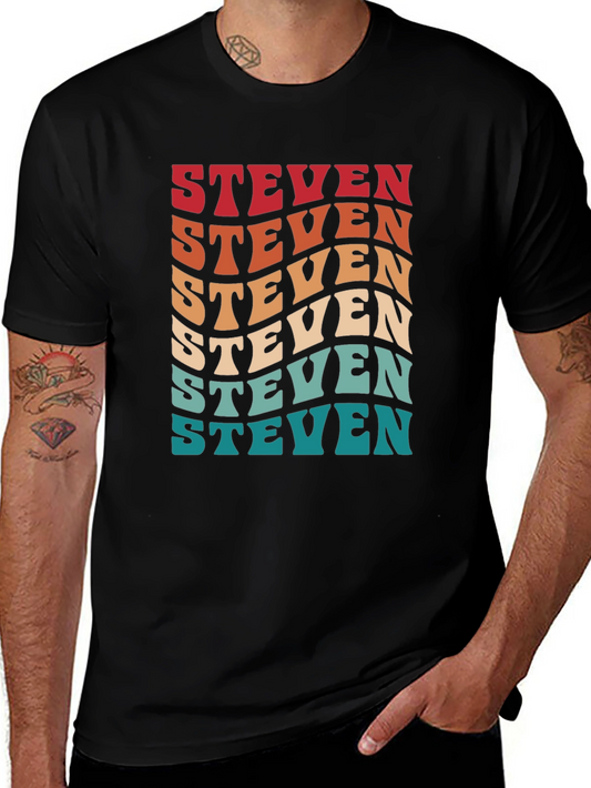 Retro Steven T-Shirt - Personalized Name Tee