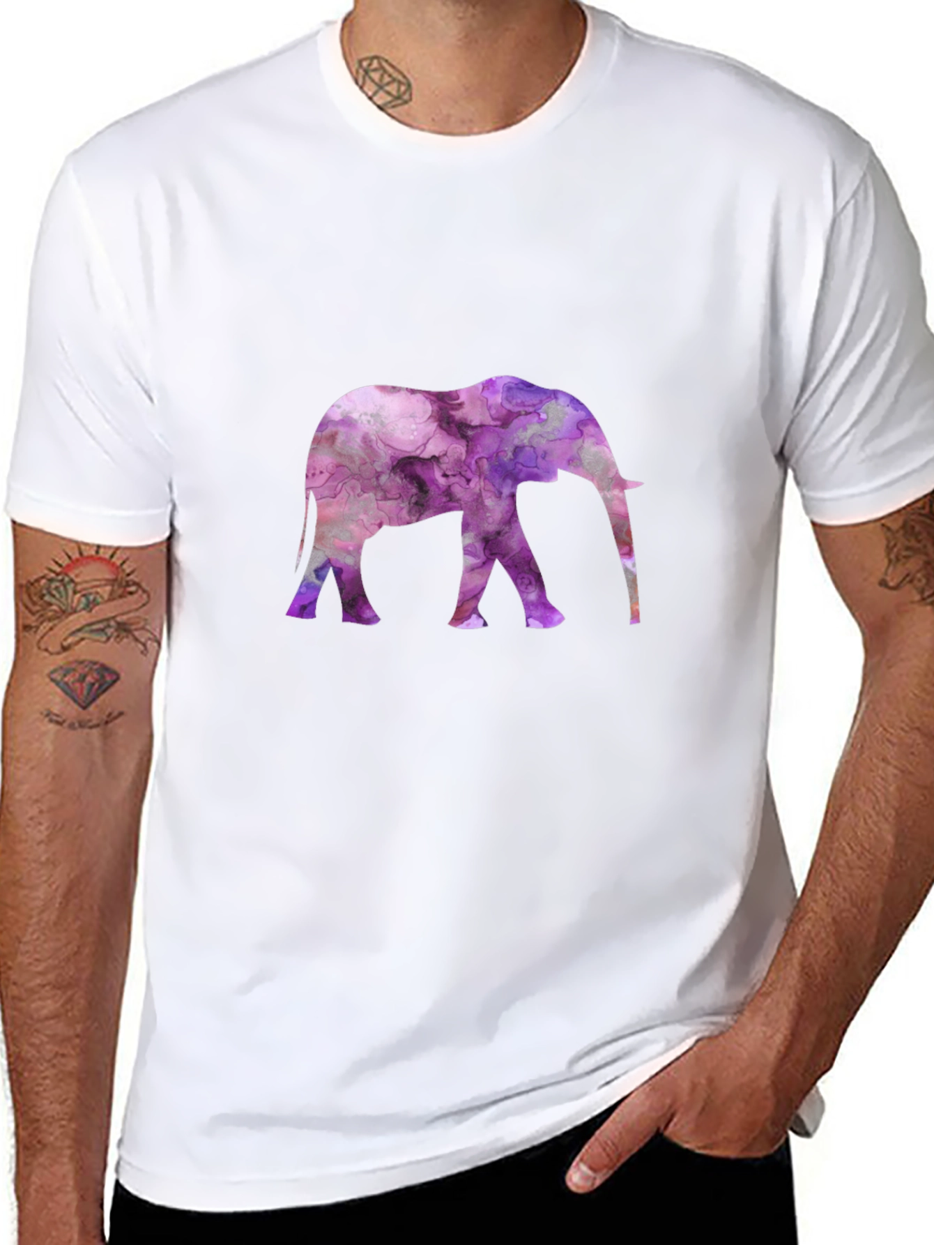 Elephant Graphic Black Tee