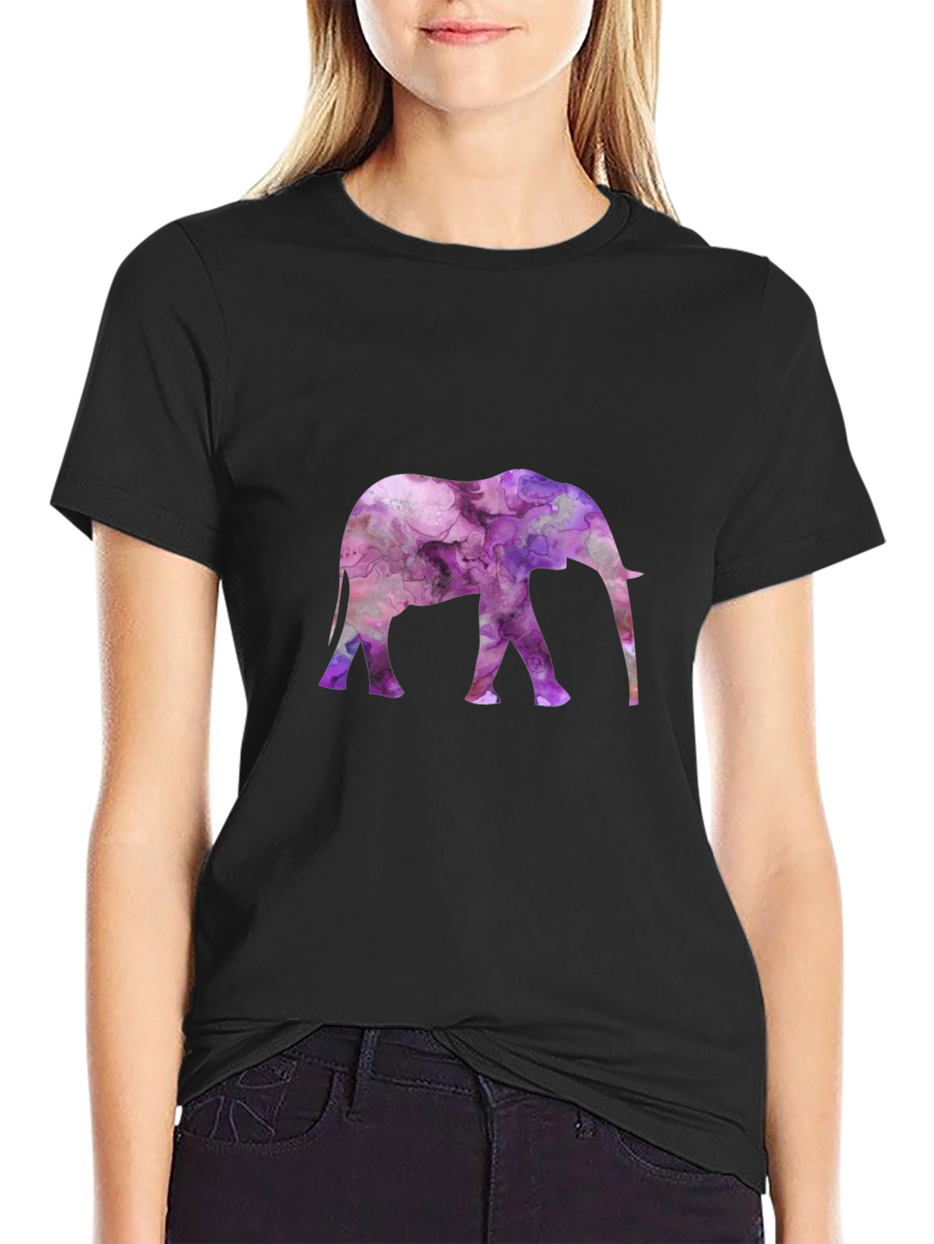 Elephant Graphic Black Tee
