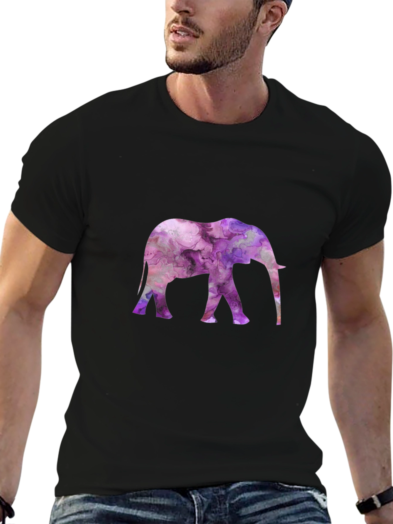 Elephant Graphic Black Tee