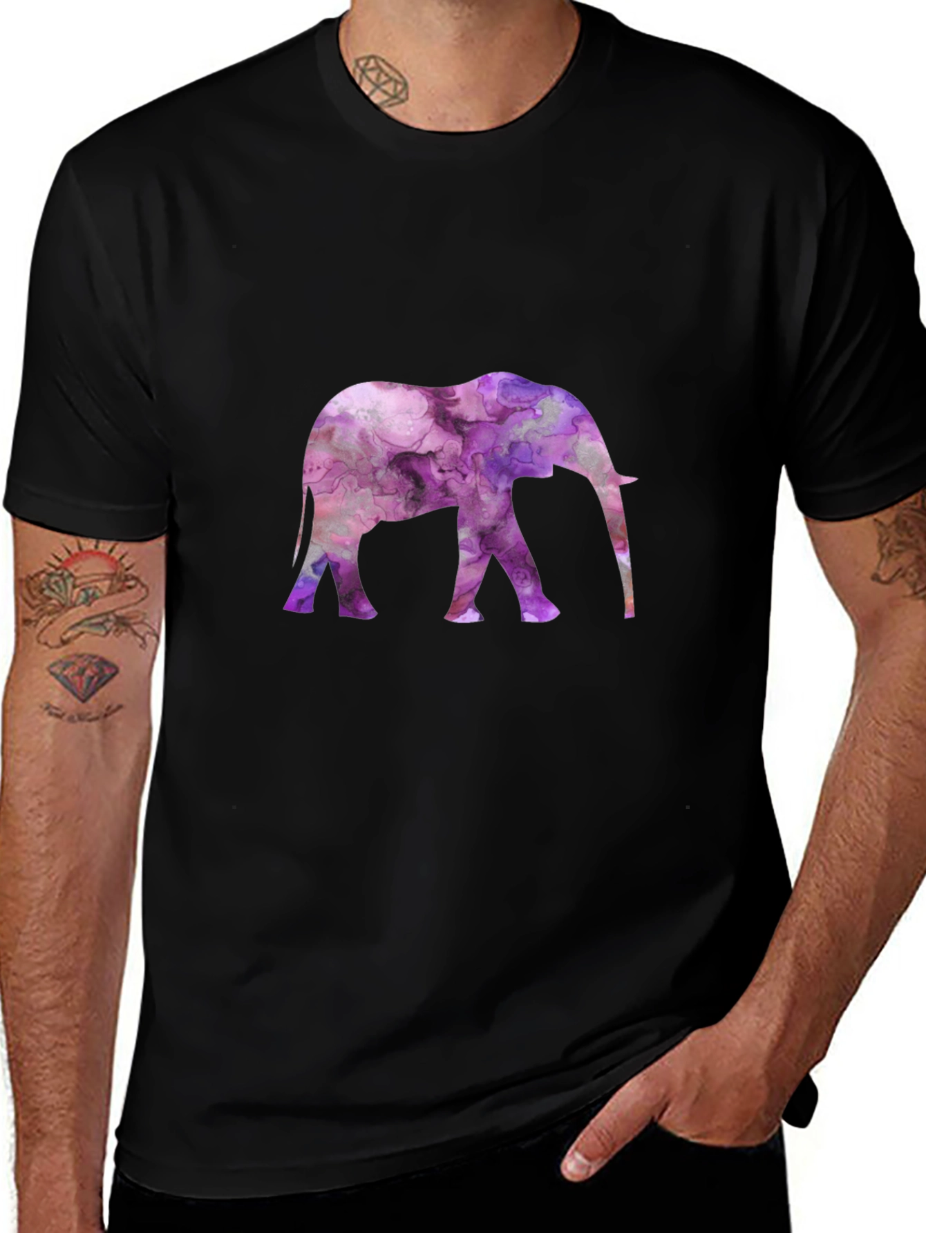 Elephant Graphic Black Tee