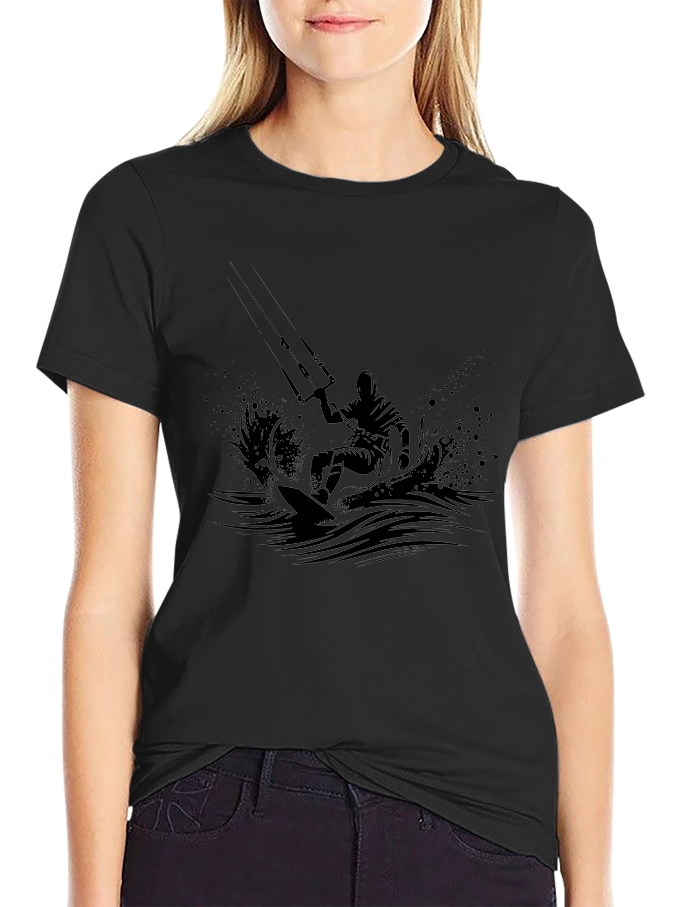 Black Kite Surfing Graphic Tee