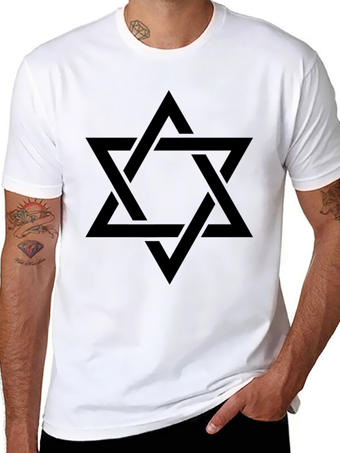 Star of David Graphic Black T-Shirt