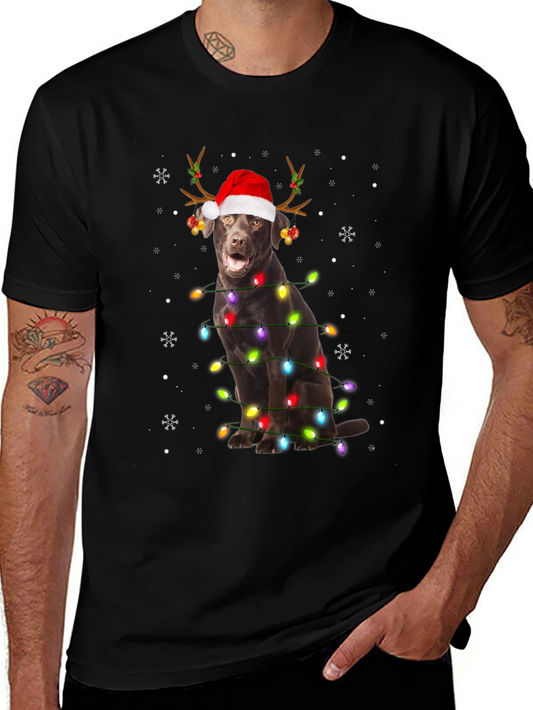 Festive Dog Christmas Lights T-Shirt