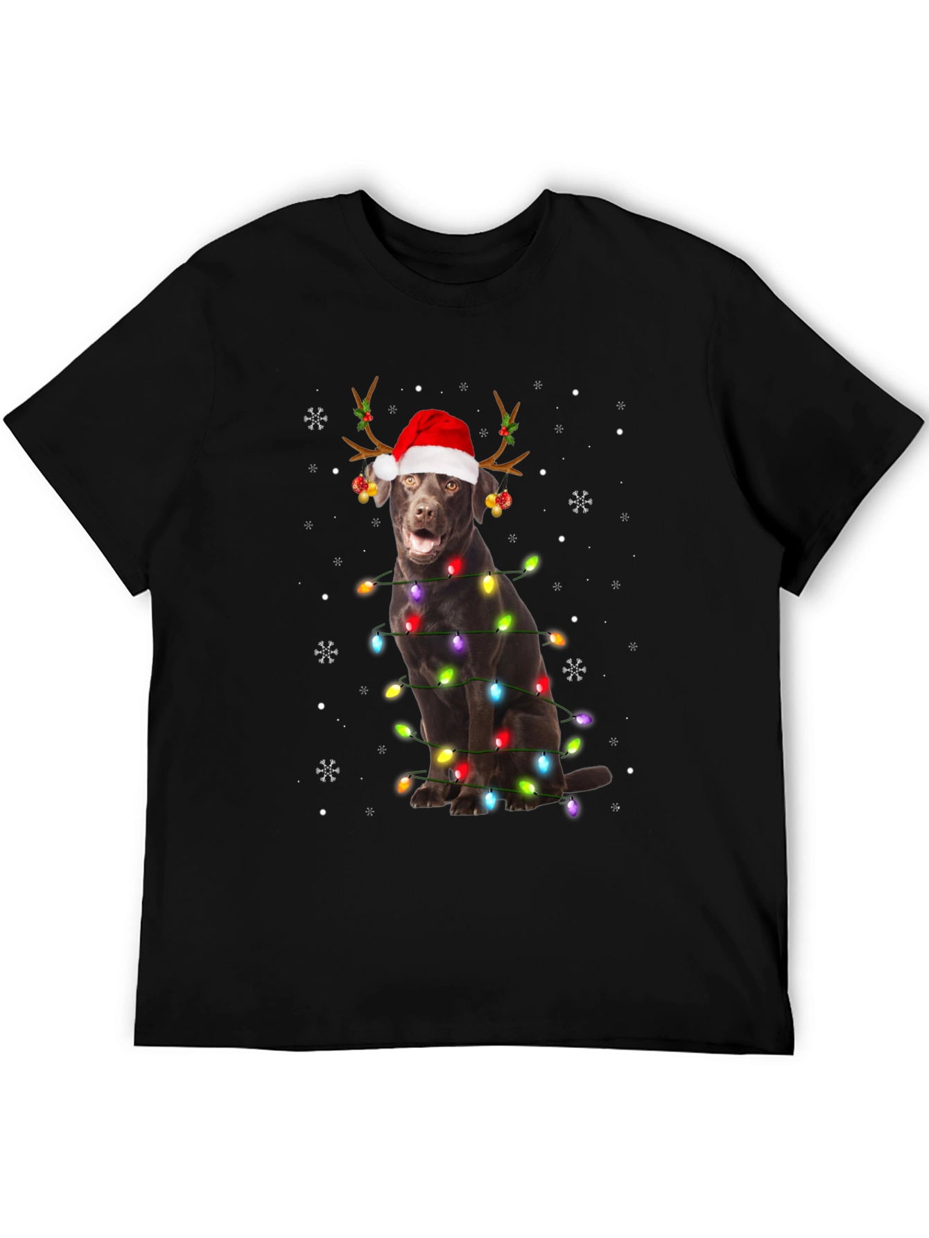 Festive Dog Christmas Lights T-Shirt