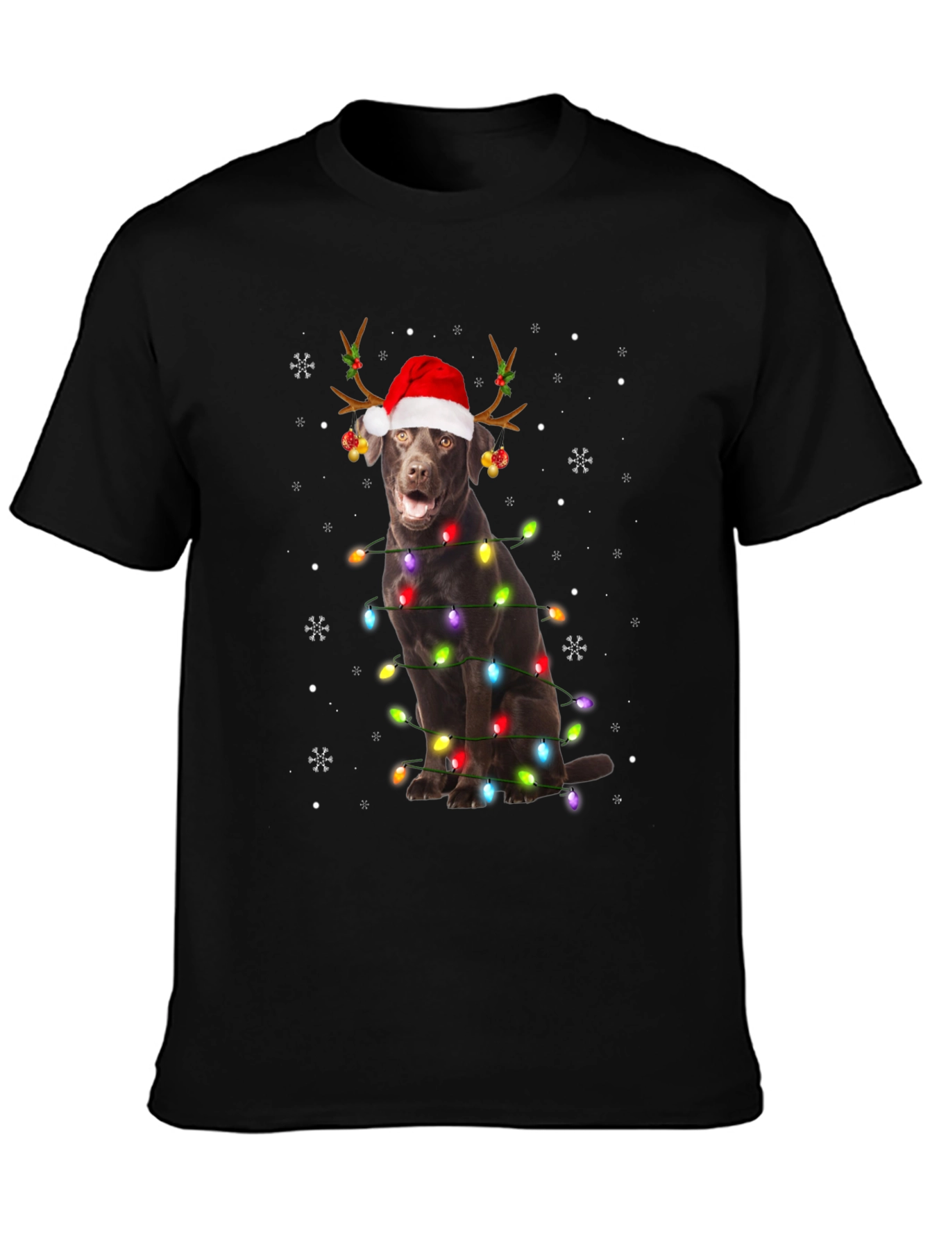 Festive Dog Christmas Lights T-Shirt