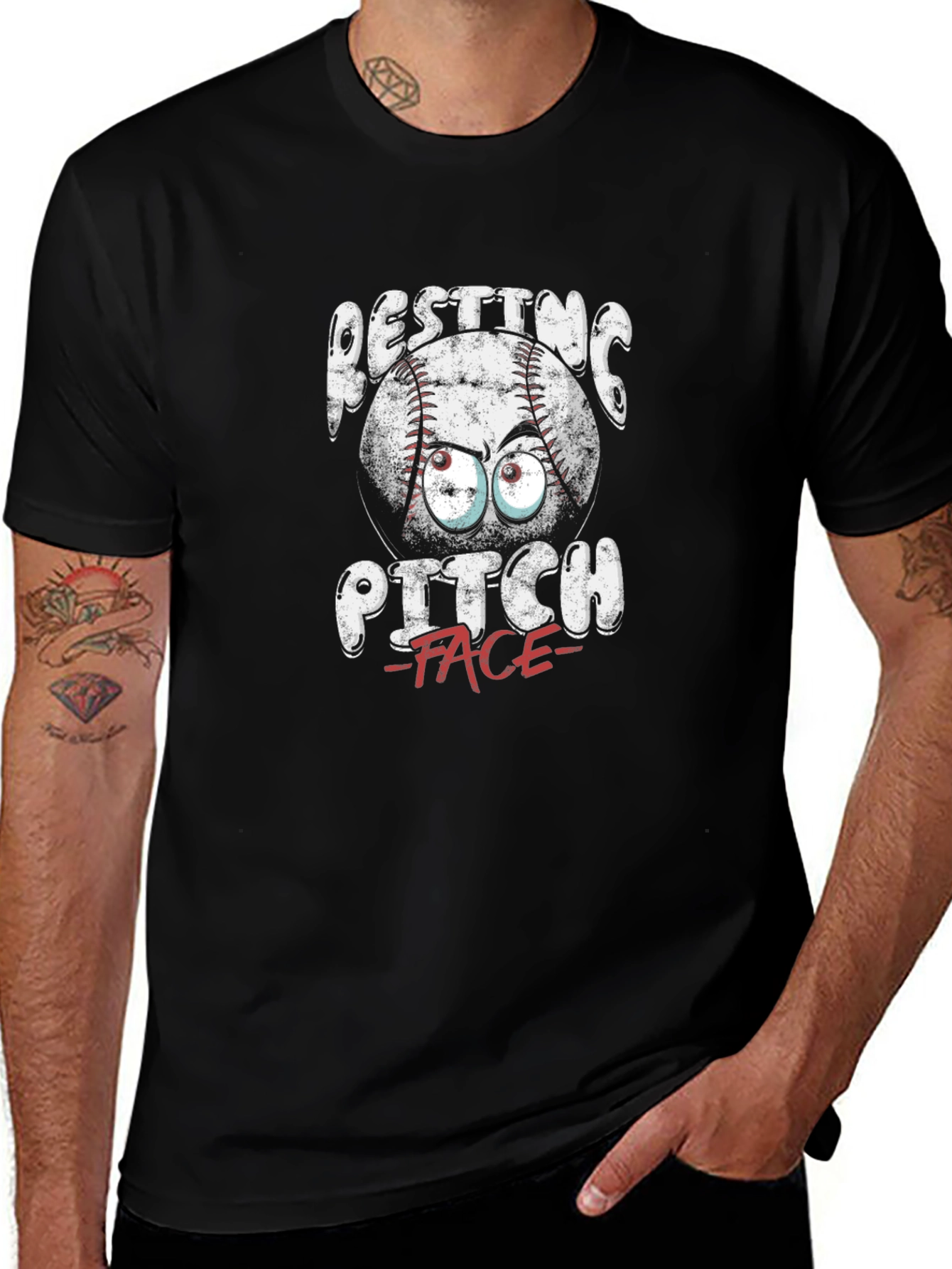 Resting Pitch Face T-Shirt - Baseball Funny Graphic Tee