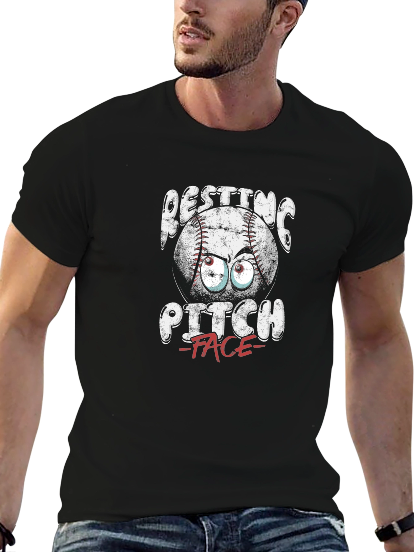 Resting Pitch Face T-Shirt - Baseball Funny Graphic Tee