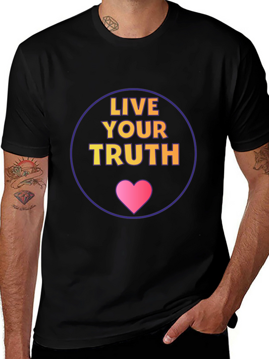 Live Your Truth Graphic Tee - Black Cotton Comfort