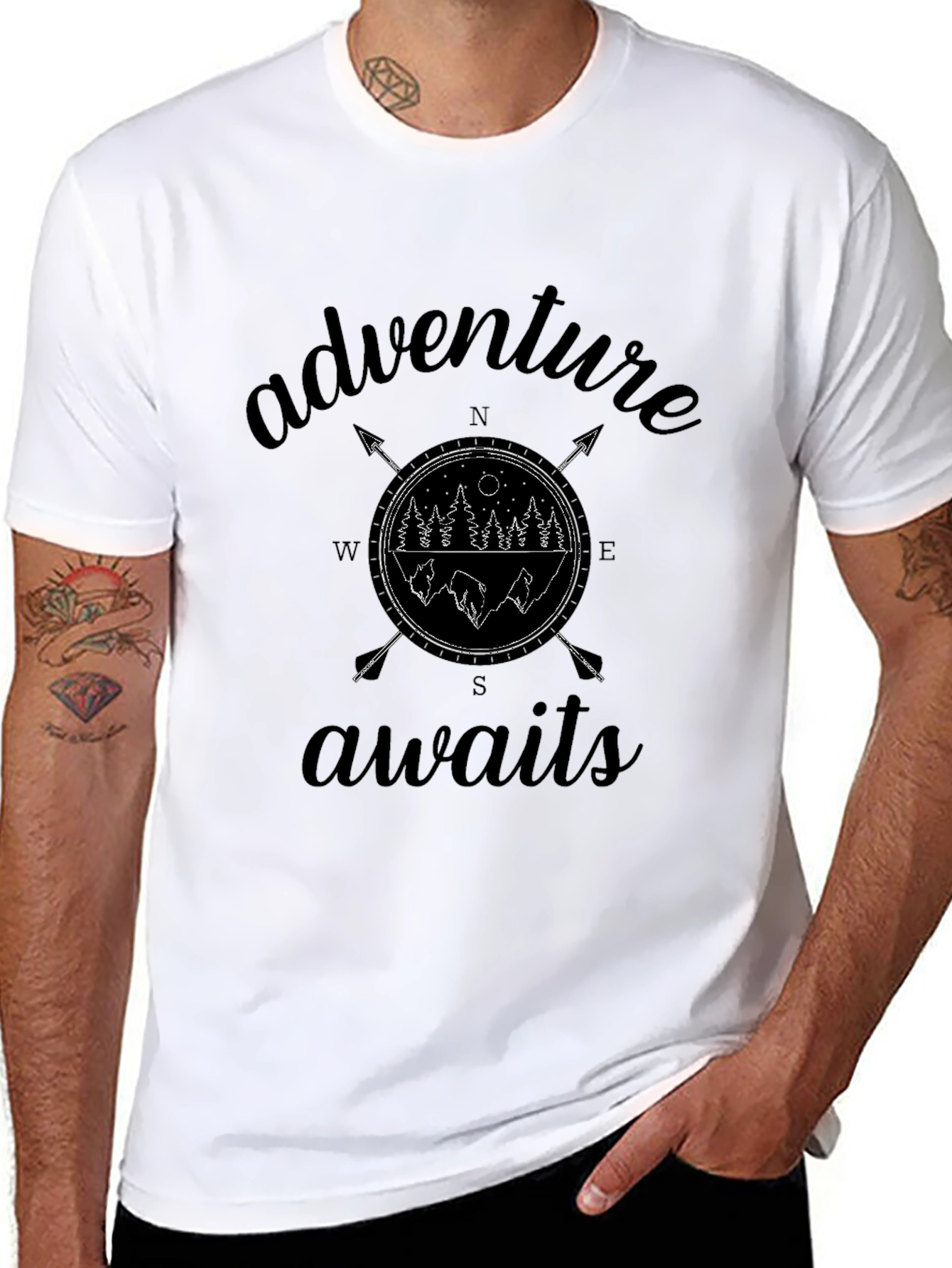 Adventure Awaits Graphic Tee - Black