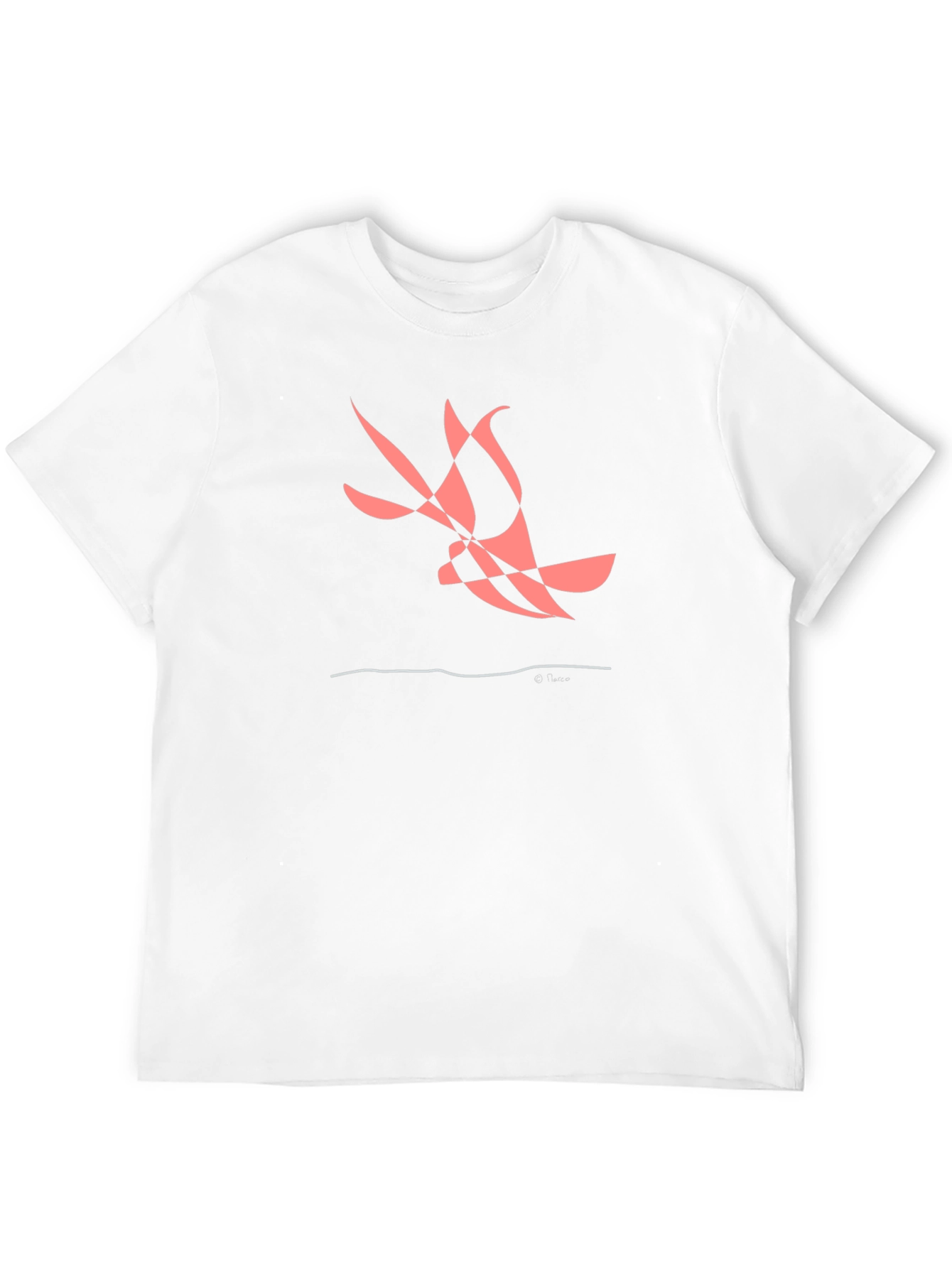 Abstract Bird Graphic Tee - Black Casual Shirt