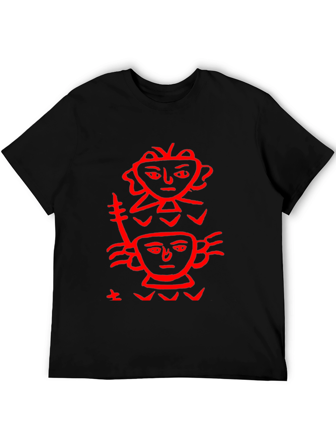 Unique Graphic Print Tee - Black
