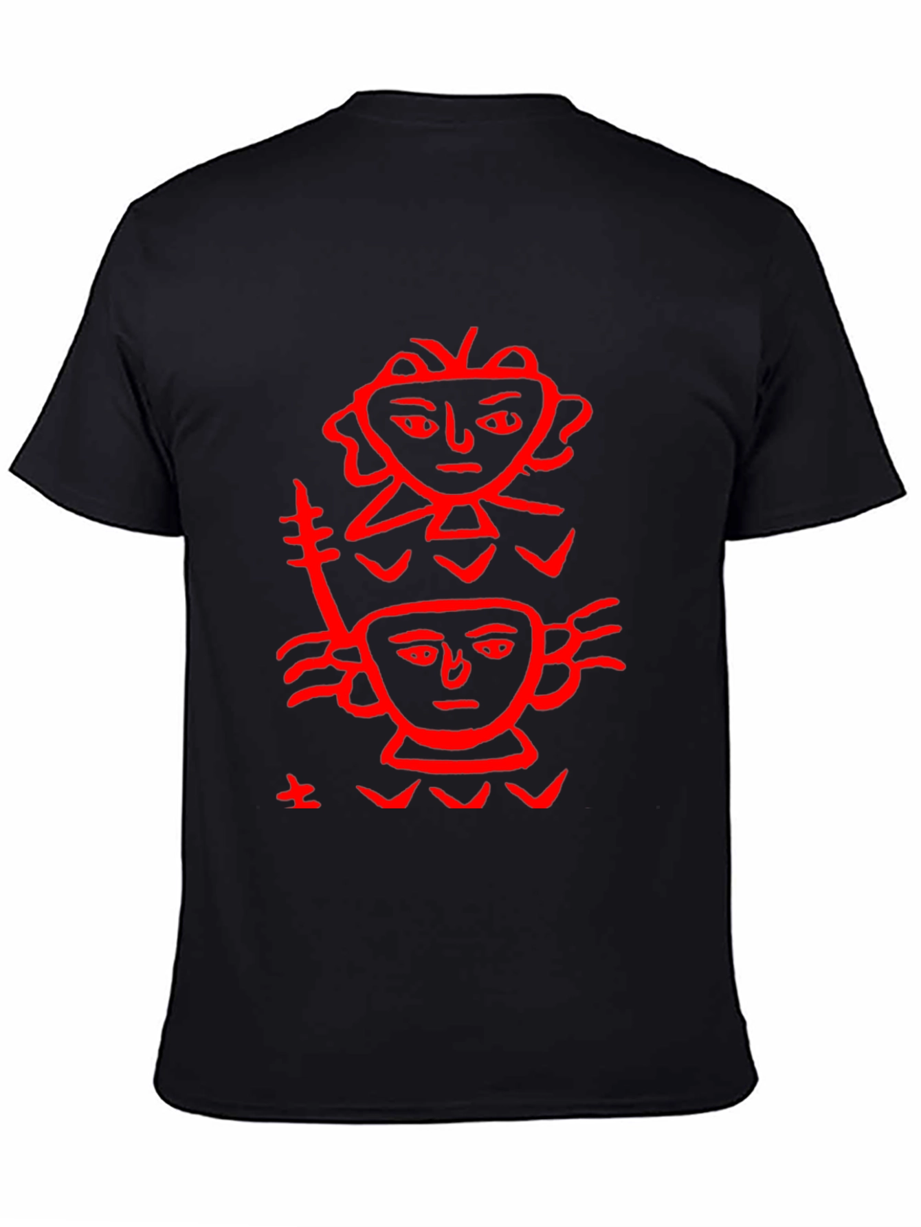 Unique Graphic Print Tee - Black