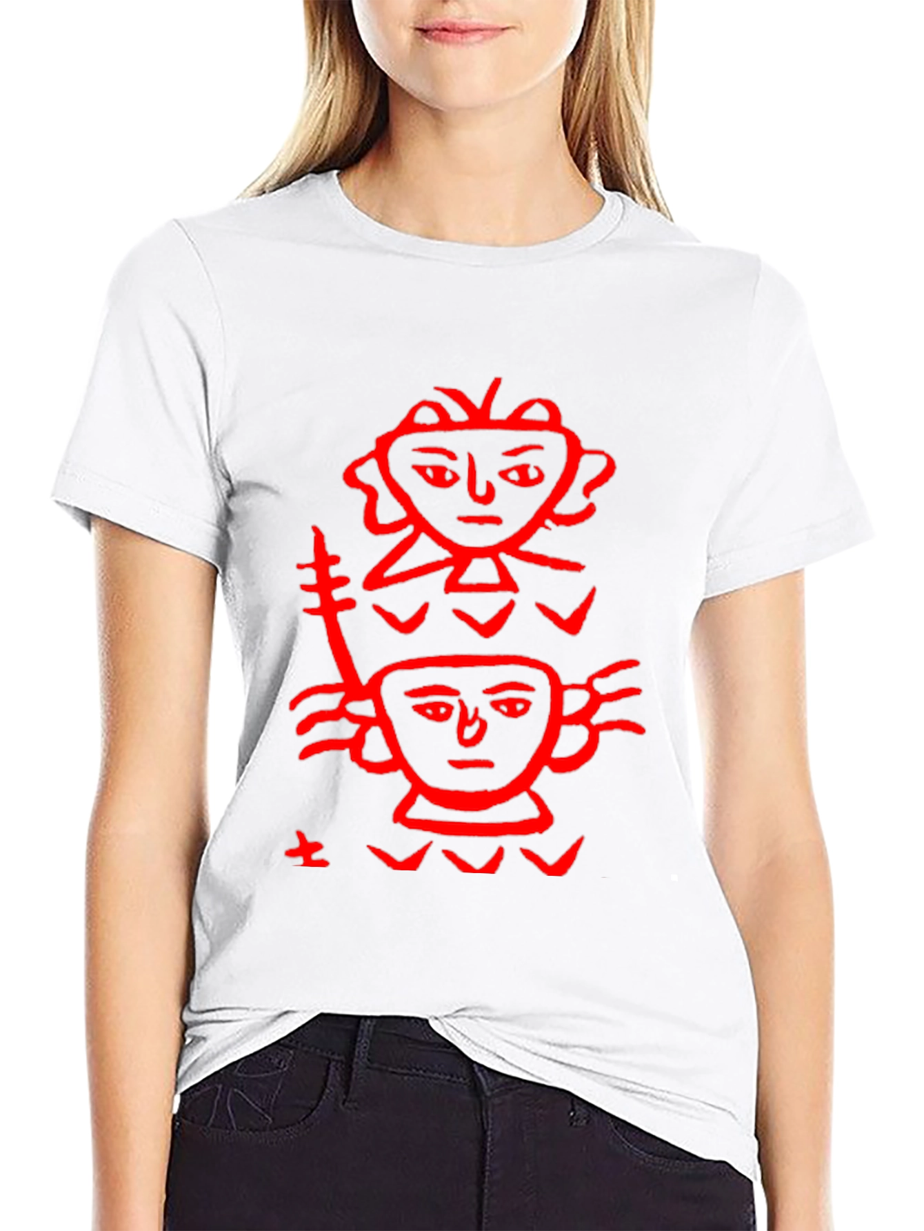 Unique Graphic Print Tee - Black