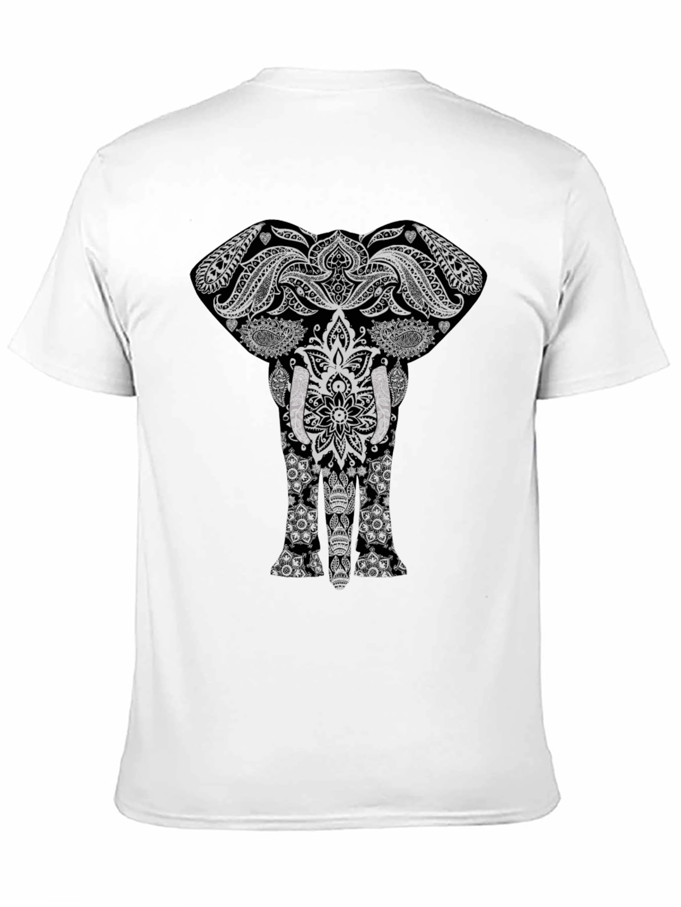 Elephant Graphic Print Black T-Shirt
