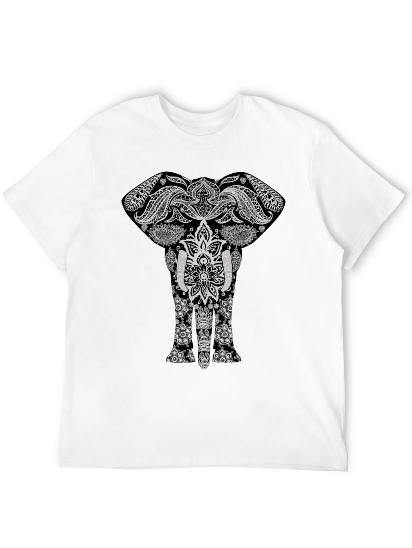 Elephant Graphic Print Black T-Shirt