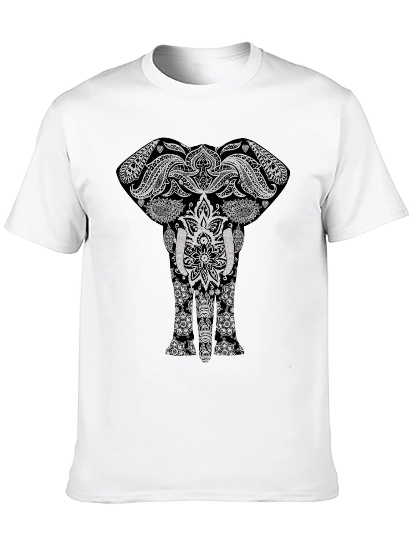 Elephant Graphic Print Black T-Shirt