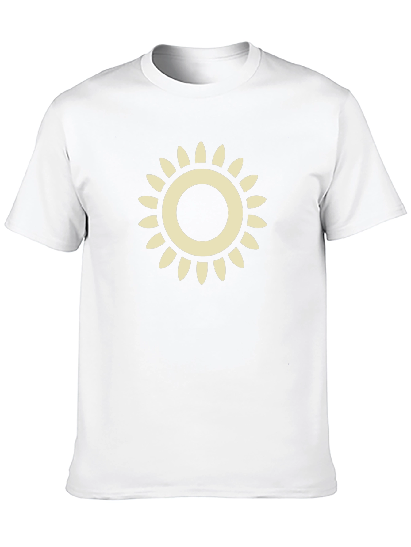 Stylish Sun Graphic Tee - Black Cotton Blend