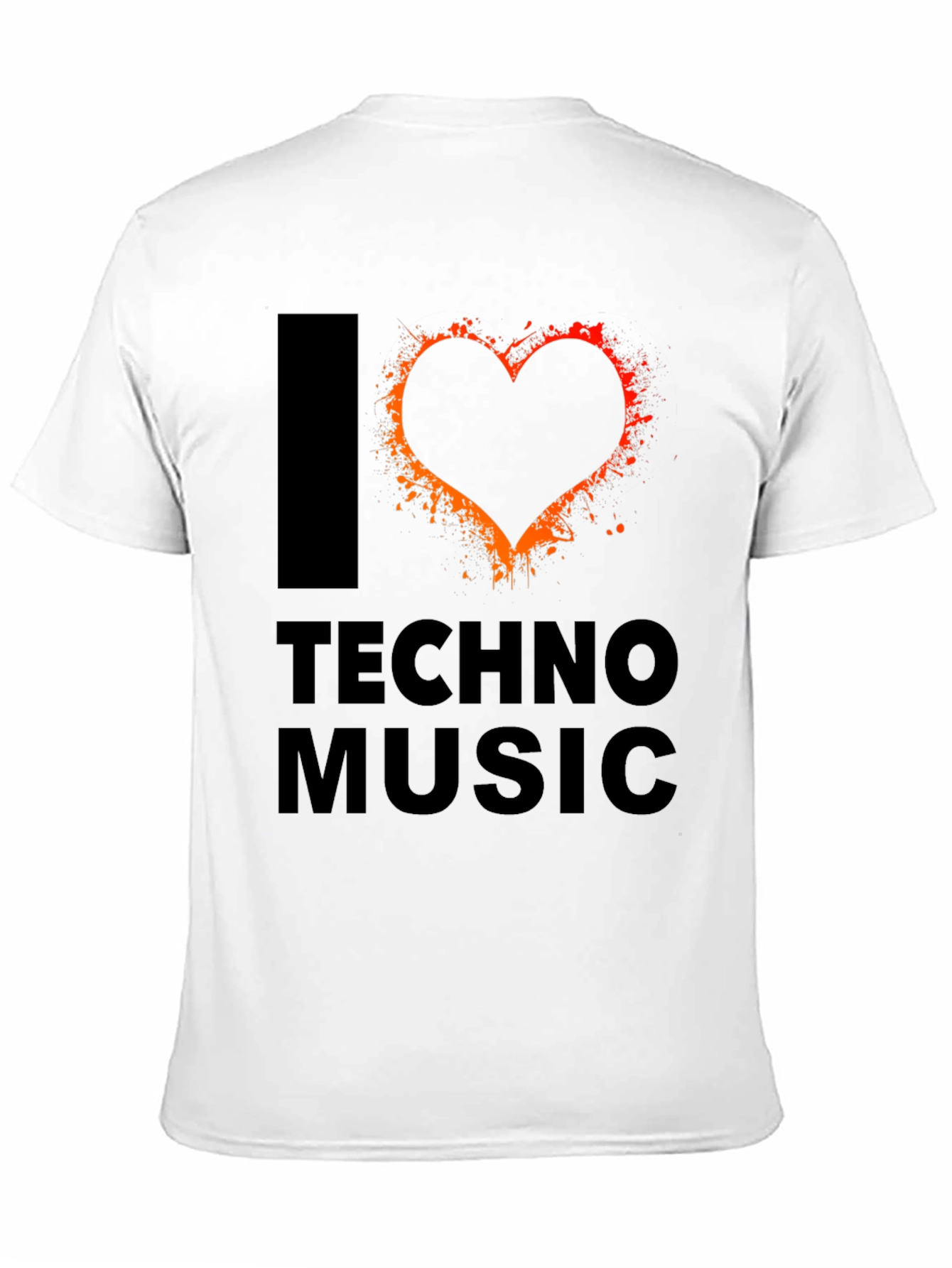 I Heart Techno Music Black Graphic T-Shirt
