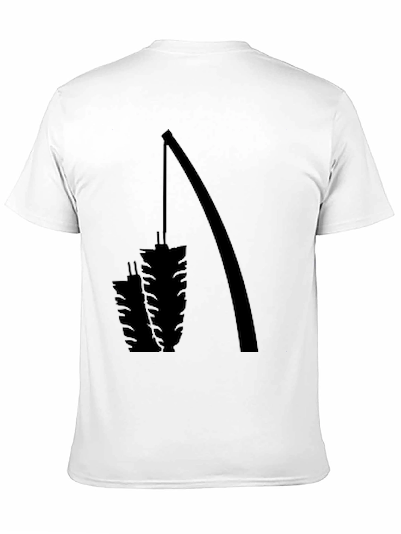 Fishing Rod & Catch Graphic Black T-Shirt