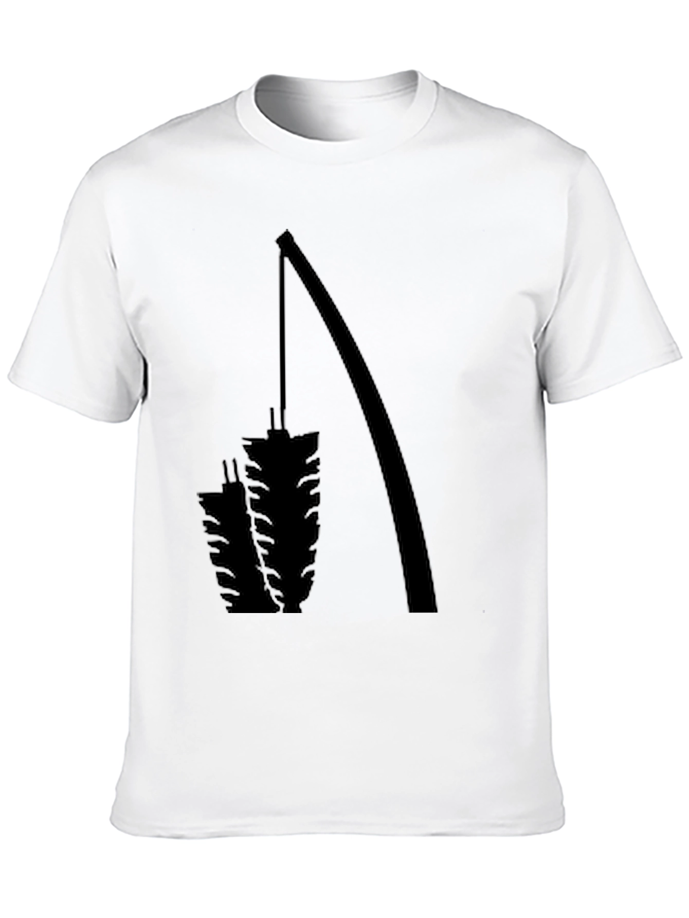 Fishing Rod & Catch Graphic Black T-Shirt