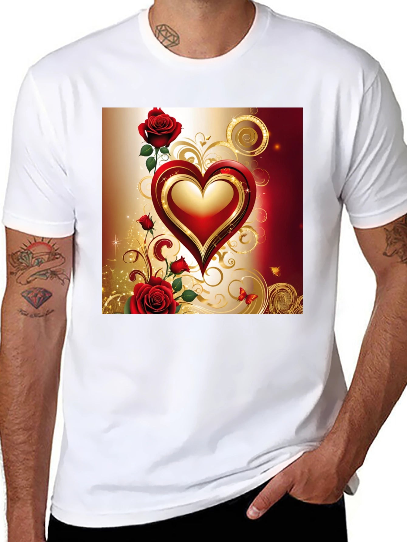 Romantic Heart & Roses T-Shirt