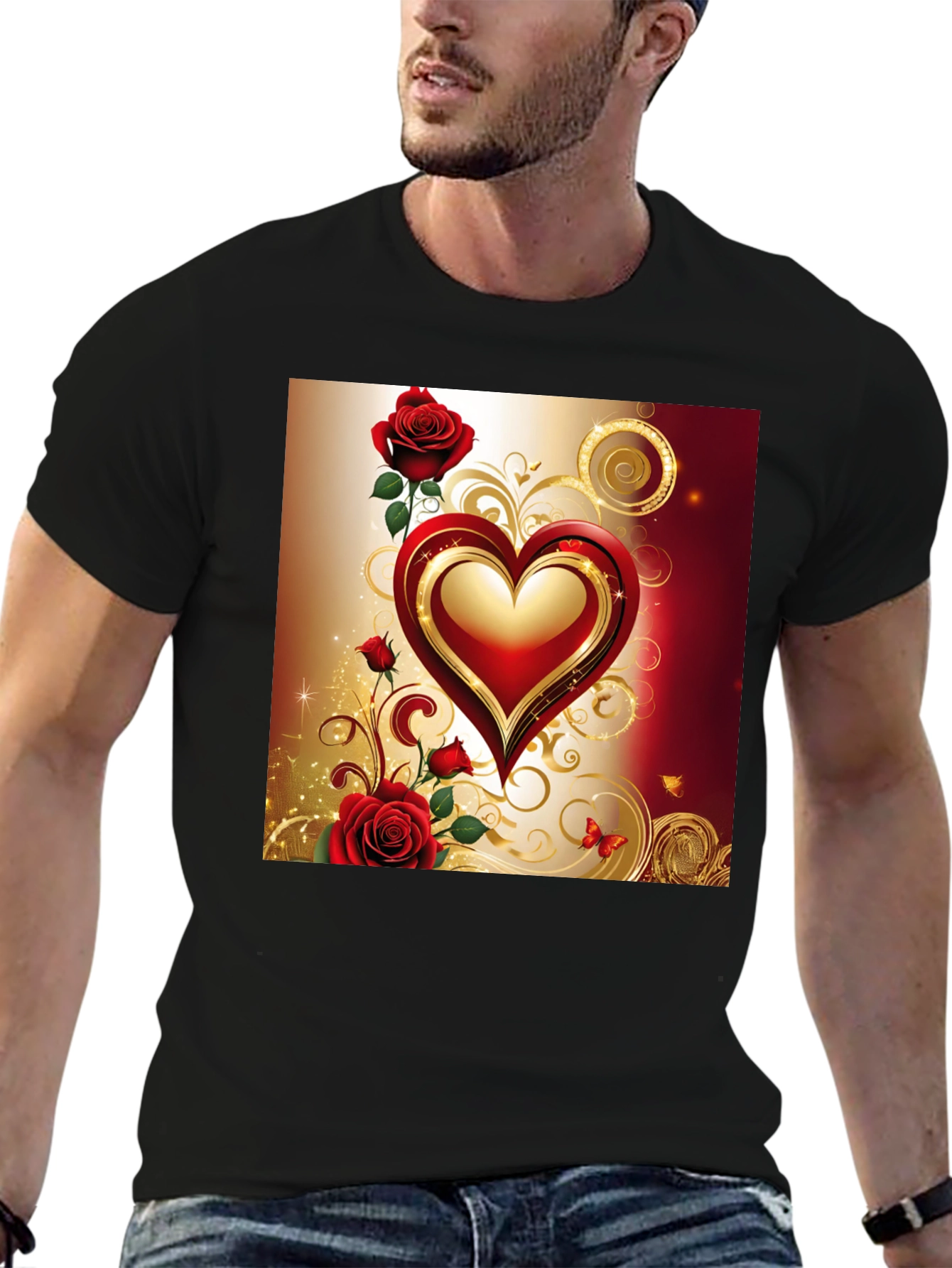 Romantic Heart & Roses T-Shirt