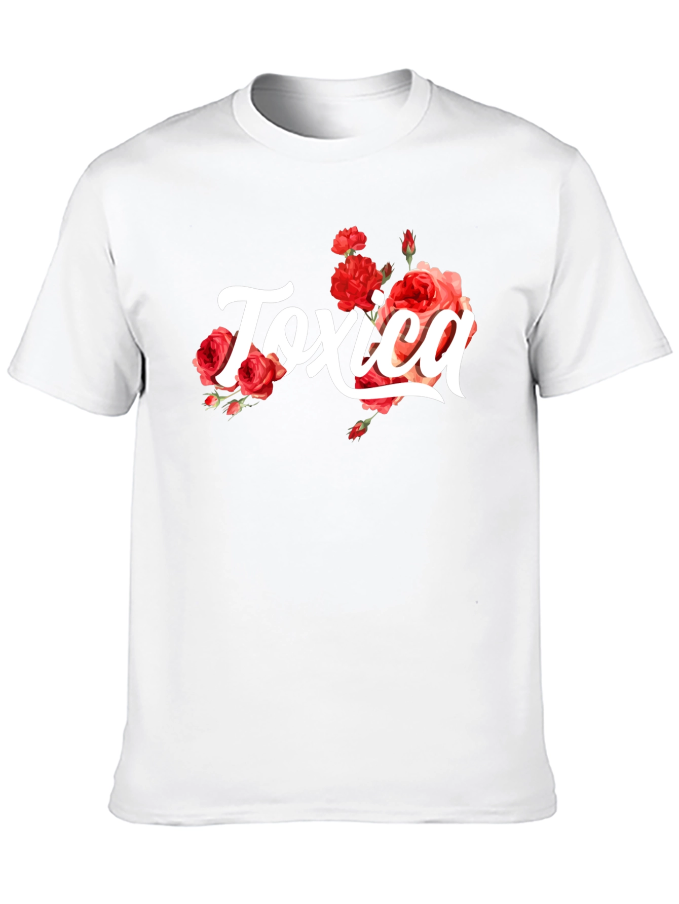 Toxic Black Graphic Tee with Roses